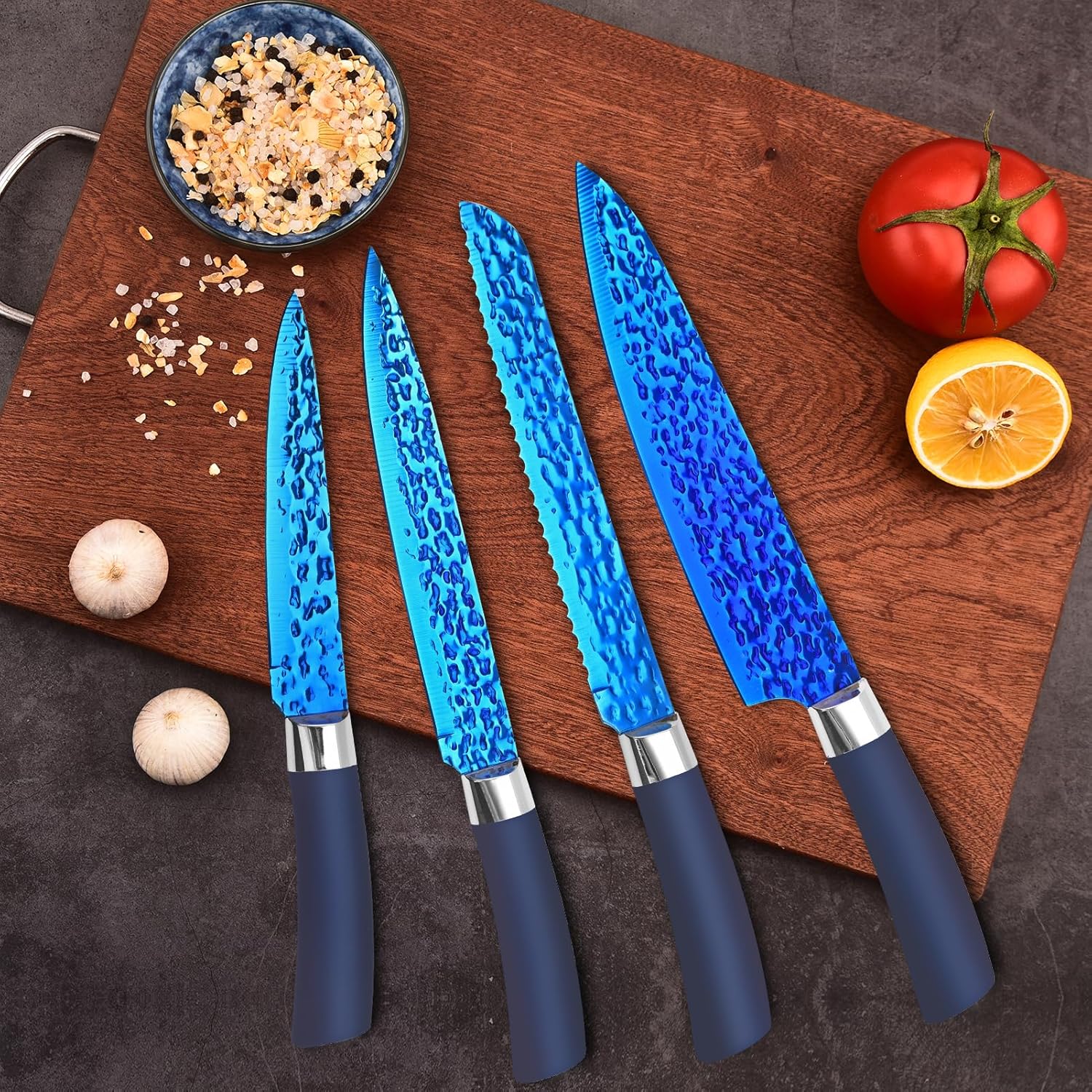 Rainbow Kitchen knife set 14-Piece Non-Stick Set Features