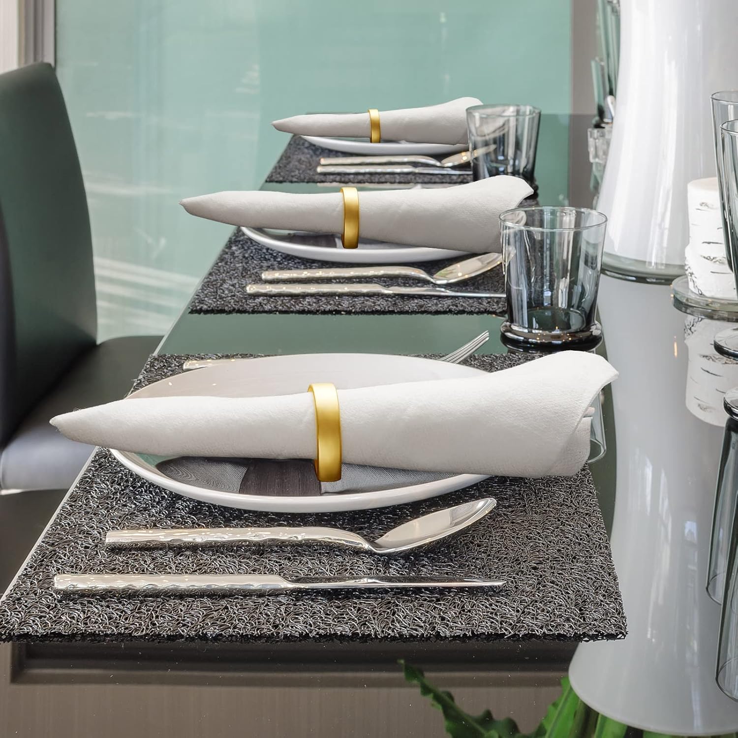 Stainless Steel Gold Napkin Rings 40 Pieces Buckle for Dinner Parties