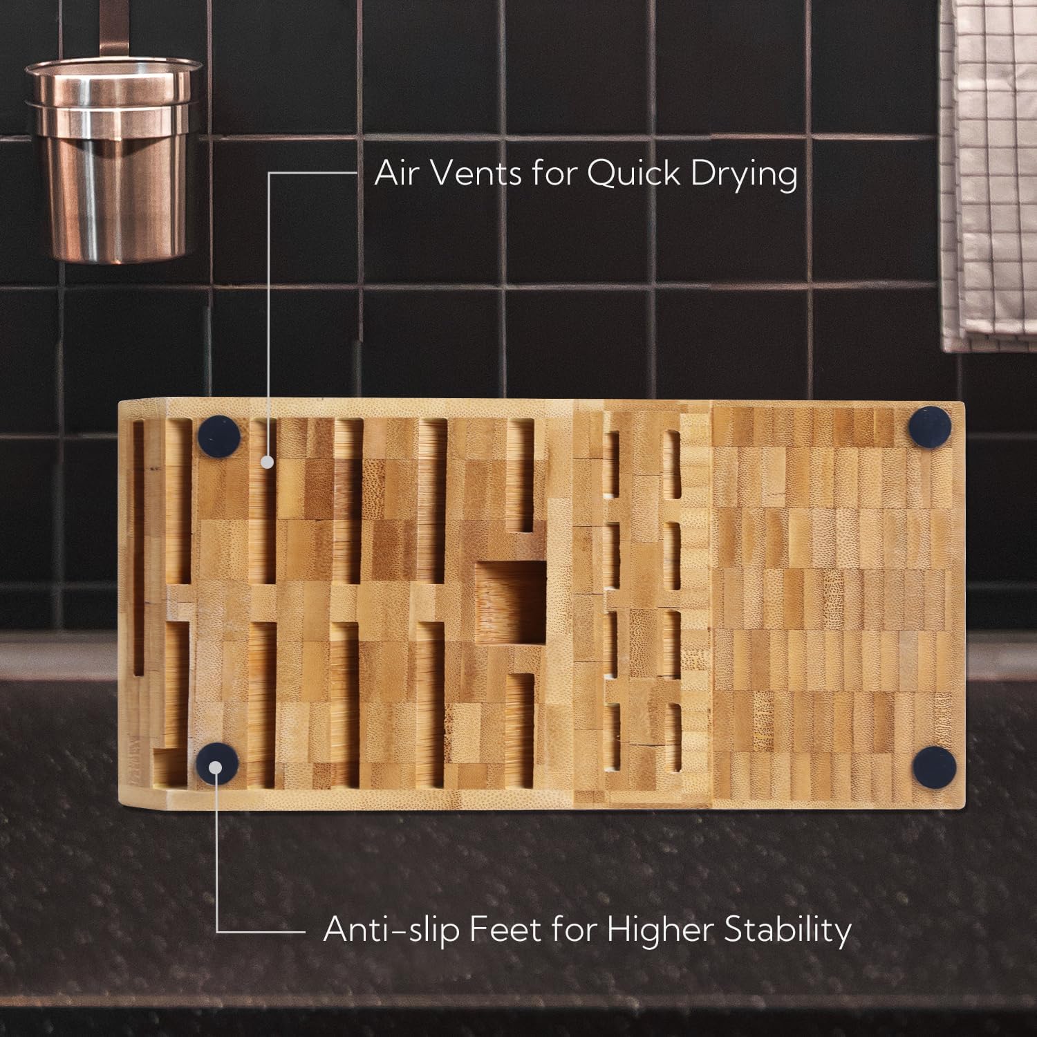 20 Slot Bamboo Knife Block