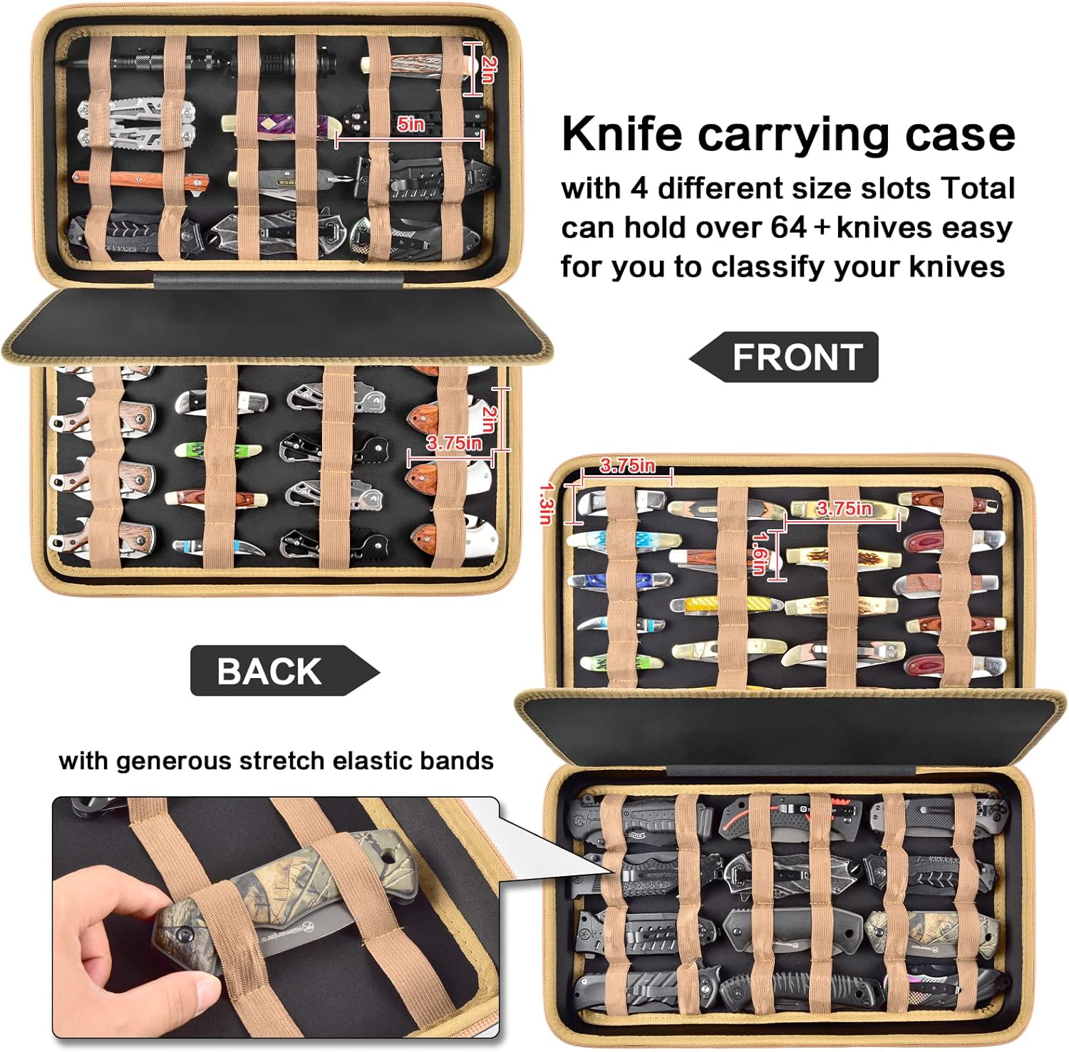 Boobowl Large Capacity Pocket Knife Display Case