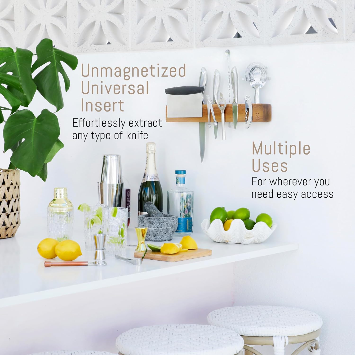 Premium 24 Magnetic Knife Holder with Double Storage Charming Design