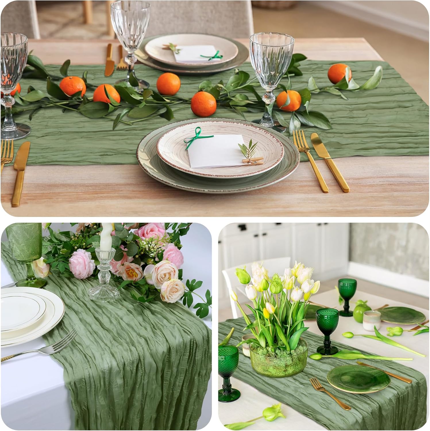 Charming Gauze Table Runner Set for Boho Style Events