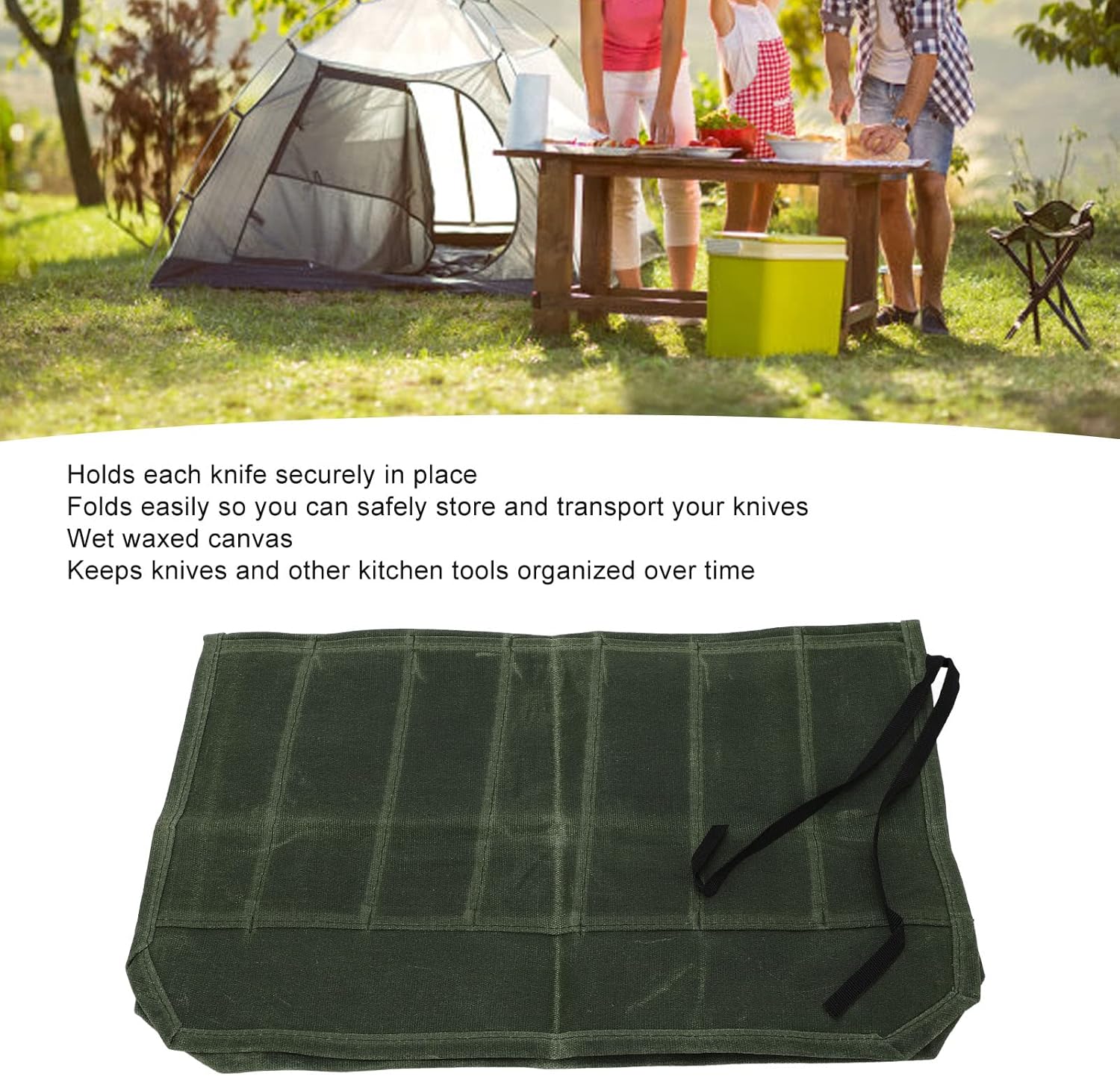 Kuuleyn Professional Kitchen Knife Roll Bag Green