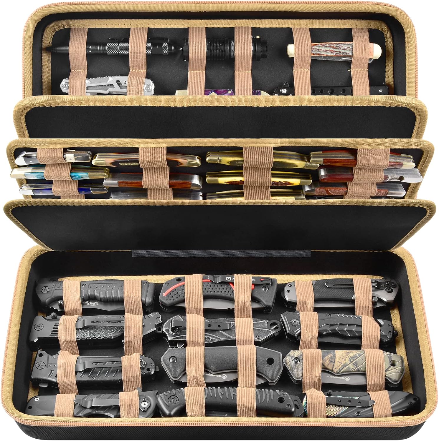 Boobowl Large Capacity Pocket Knife Display Case