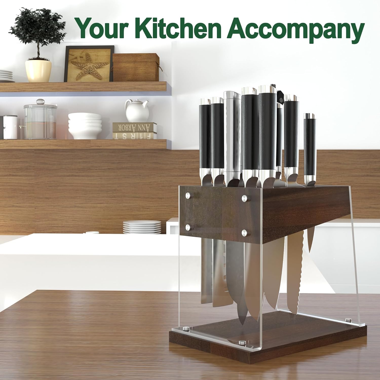 Creative Knife Block with Acrylic Shield