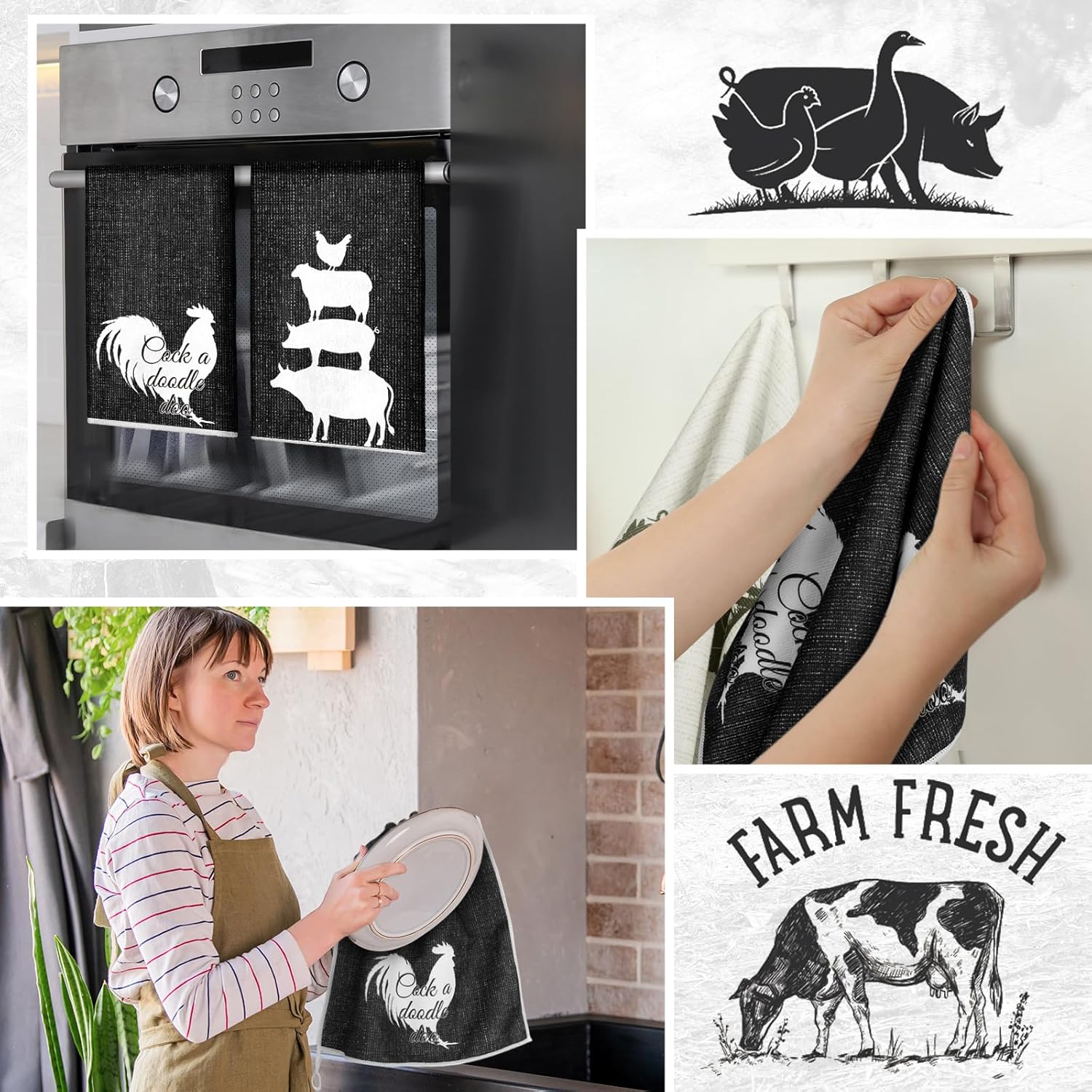 8 Pcs Farm Animal Kitchen Tools Set