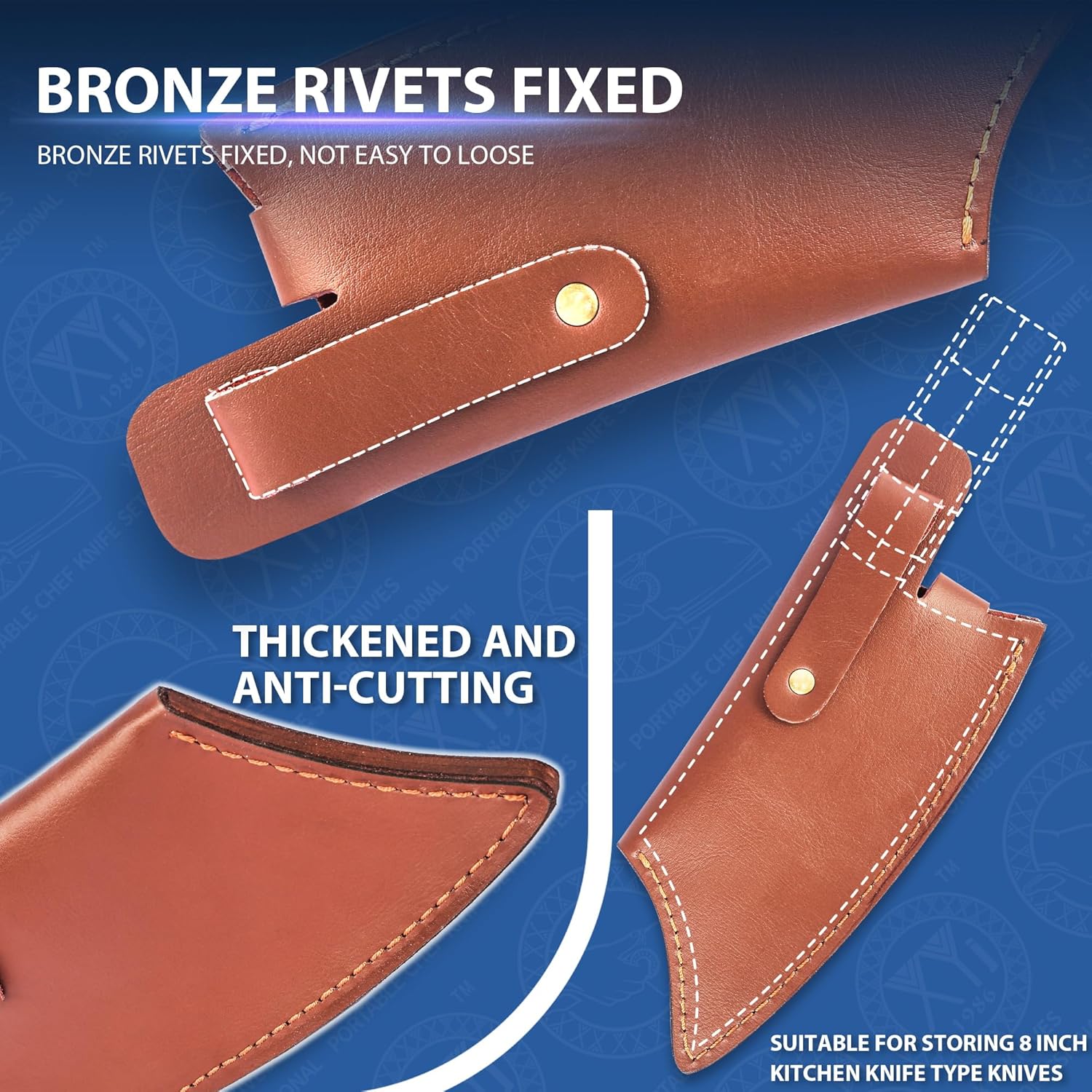 XYJ Leather Sheath Perfect Protection for 6-Inch Chef Knives