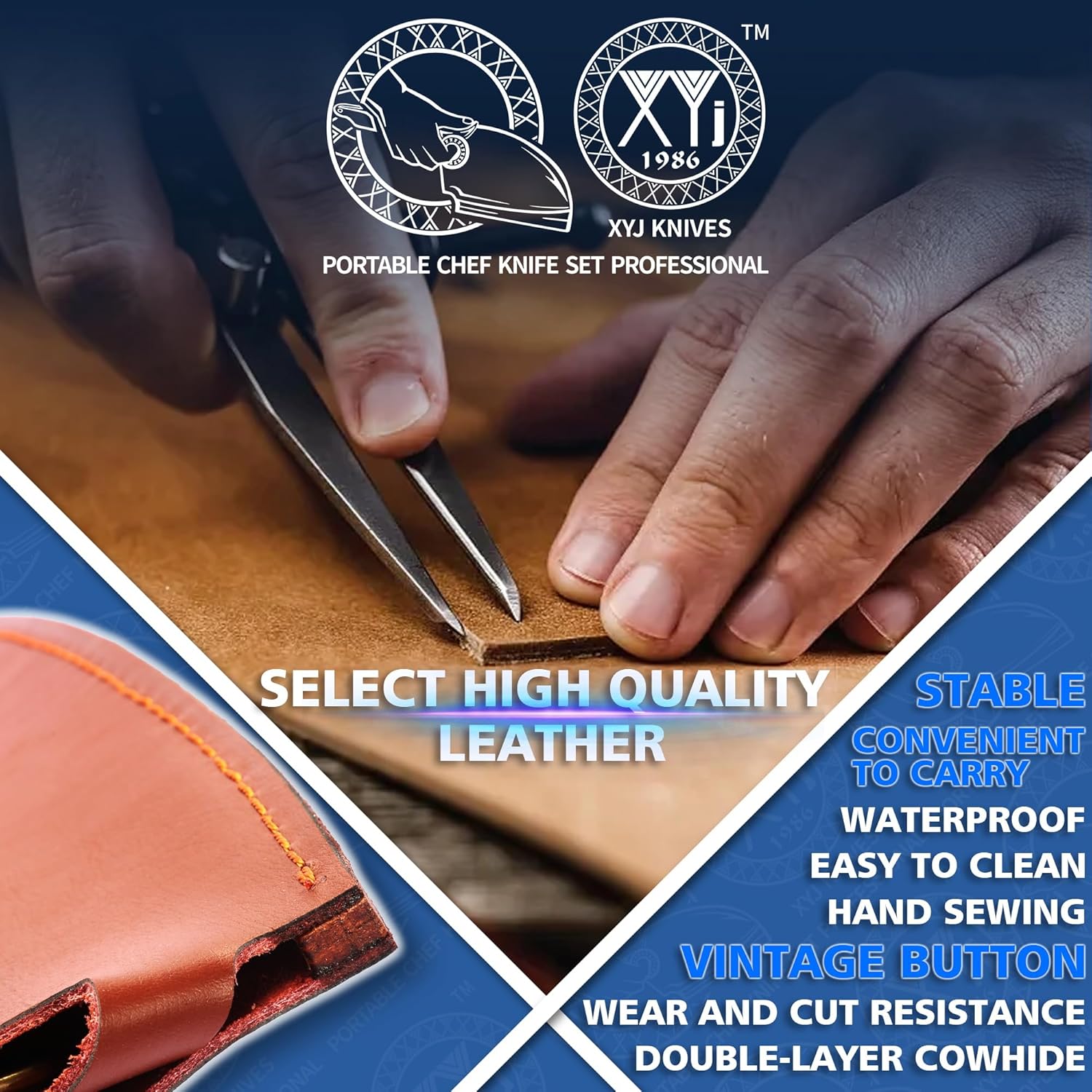 XYJ Leather Sheath Perfect Protection for 6-Inch Chef Knives