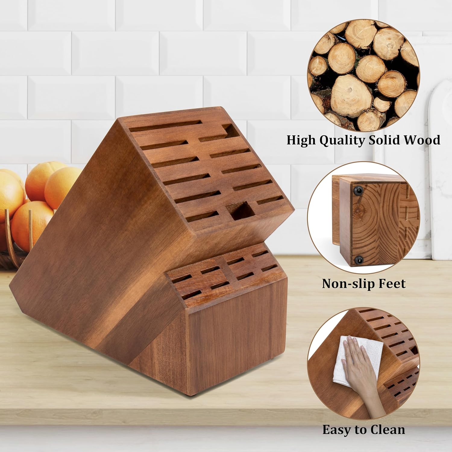 Organize Your Kitchen with ease - 20-Slot Knife Block Storage