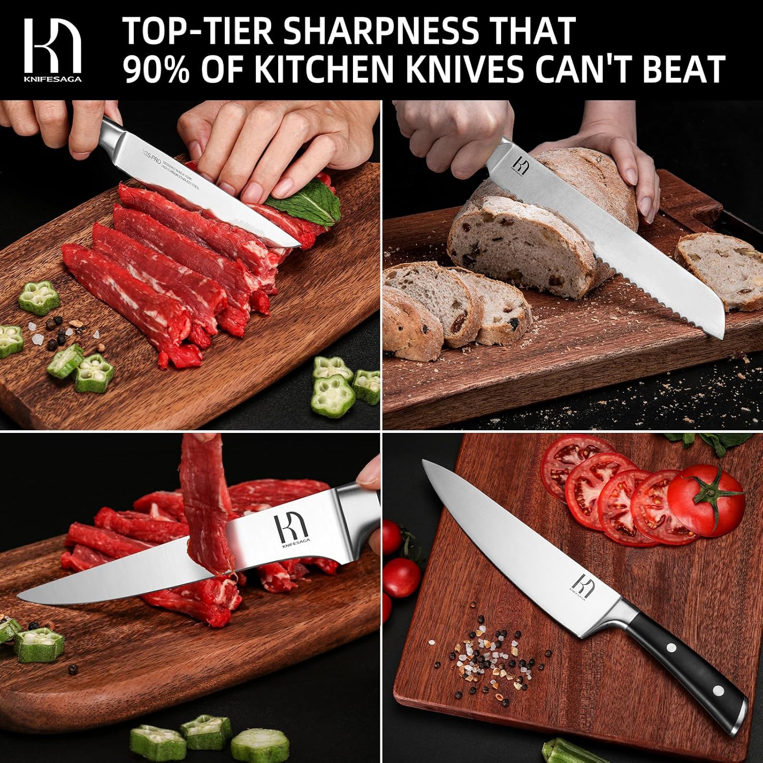 15-Piece Kitchen Knife Set