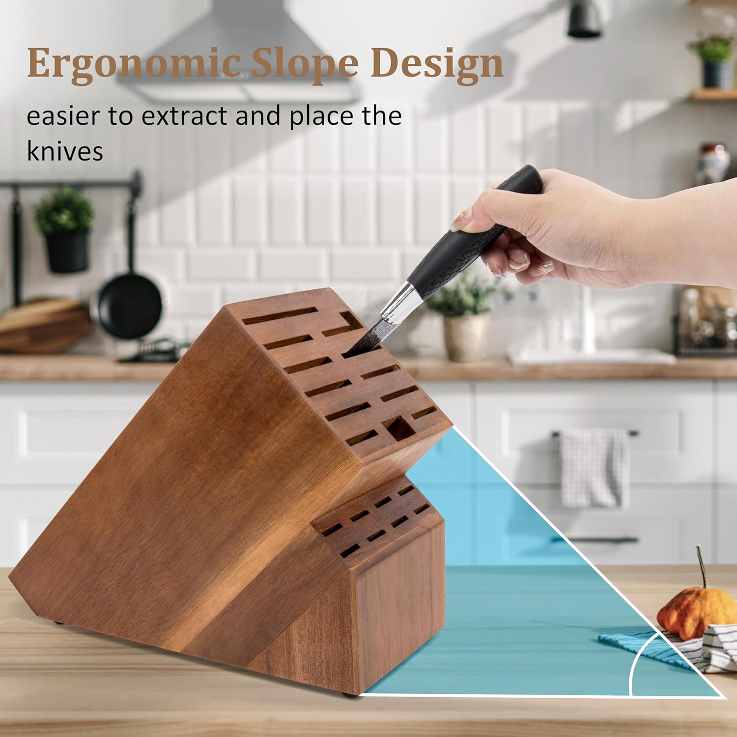 Organize Your Kitchen with ease - 20-Slot Knife Block Storage