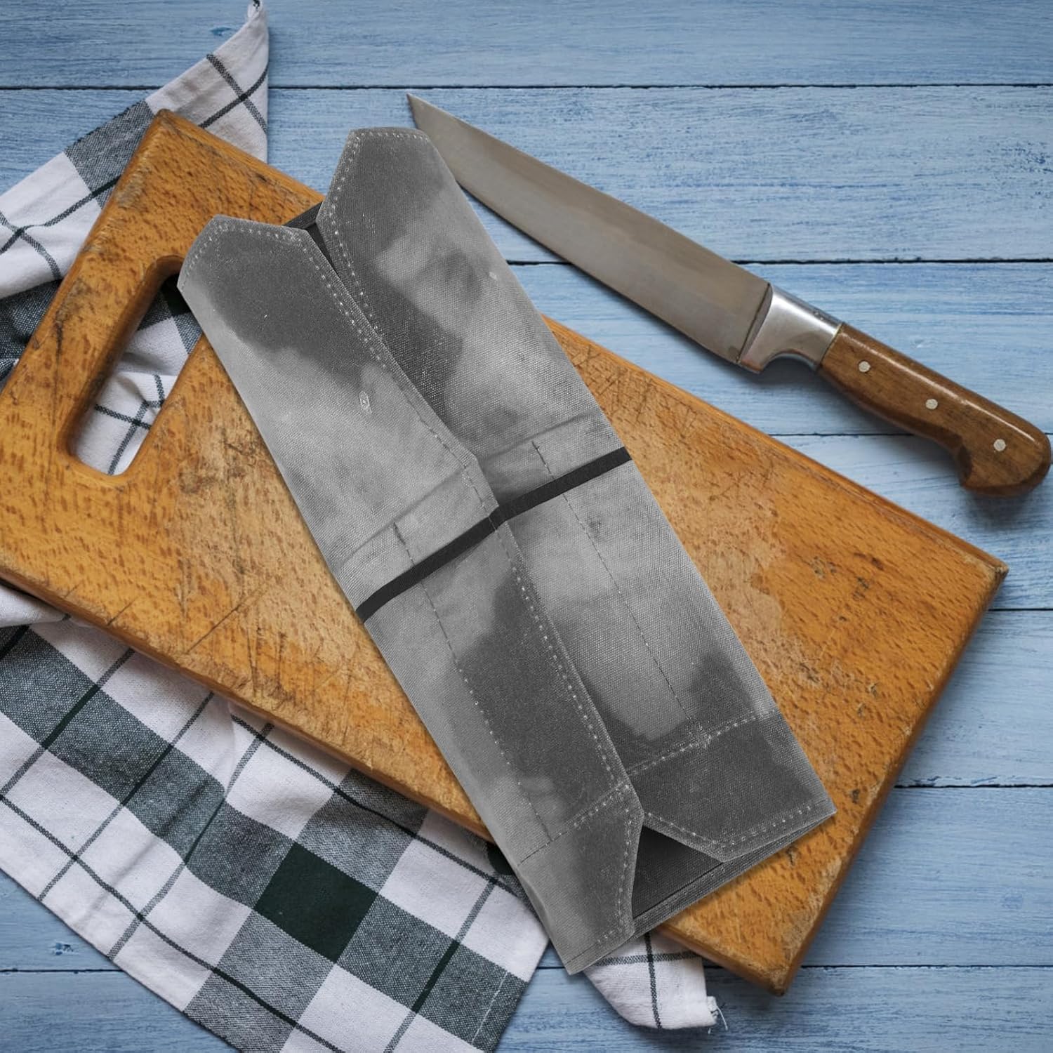 Kisangel Waxed Canvas Kitchen Knife Storage Bag Outdoor Picnic Organizer