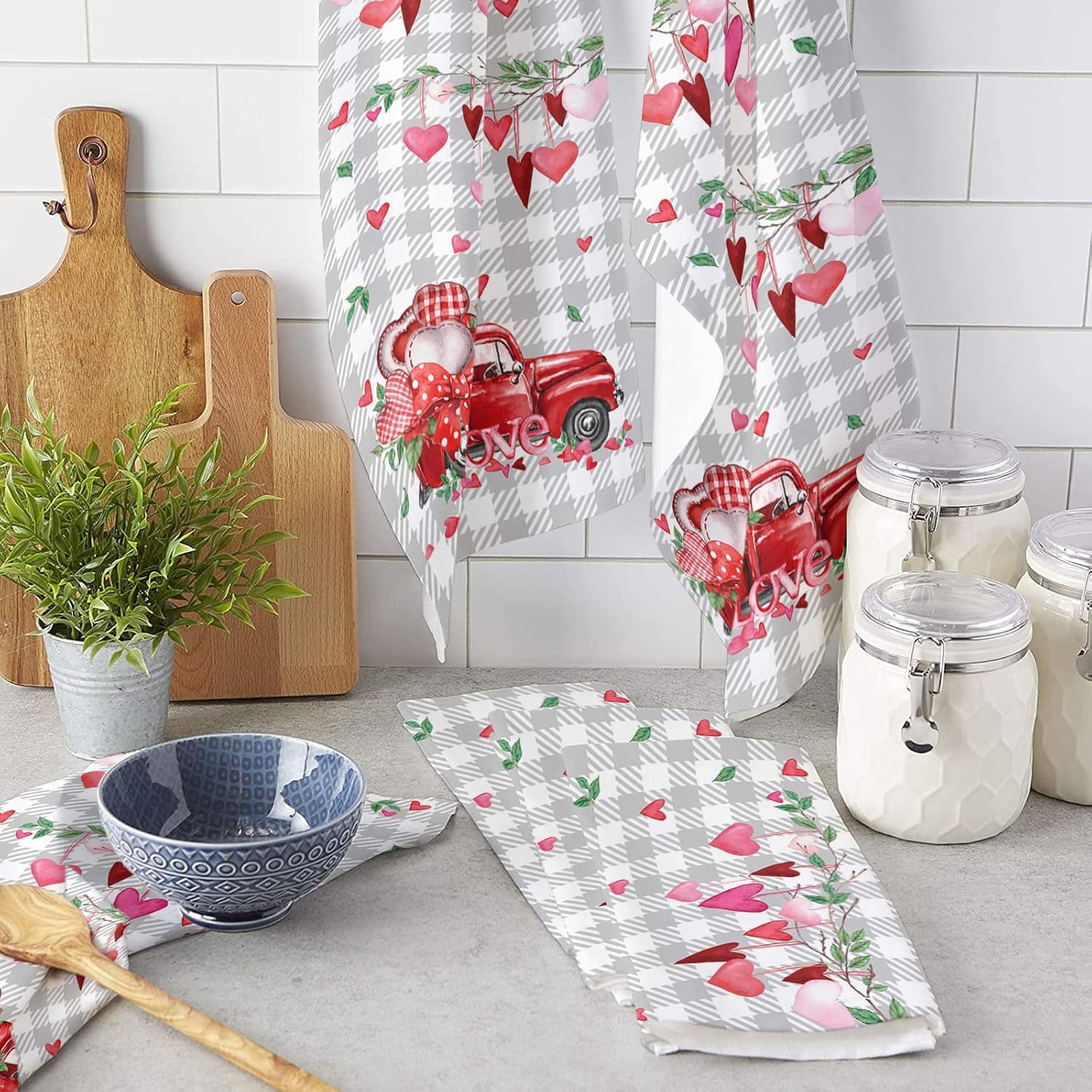 Perfect Valentines Truck Kitchen Towels - Soft Absorbent 18x28