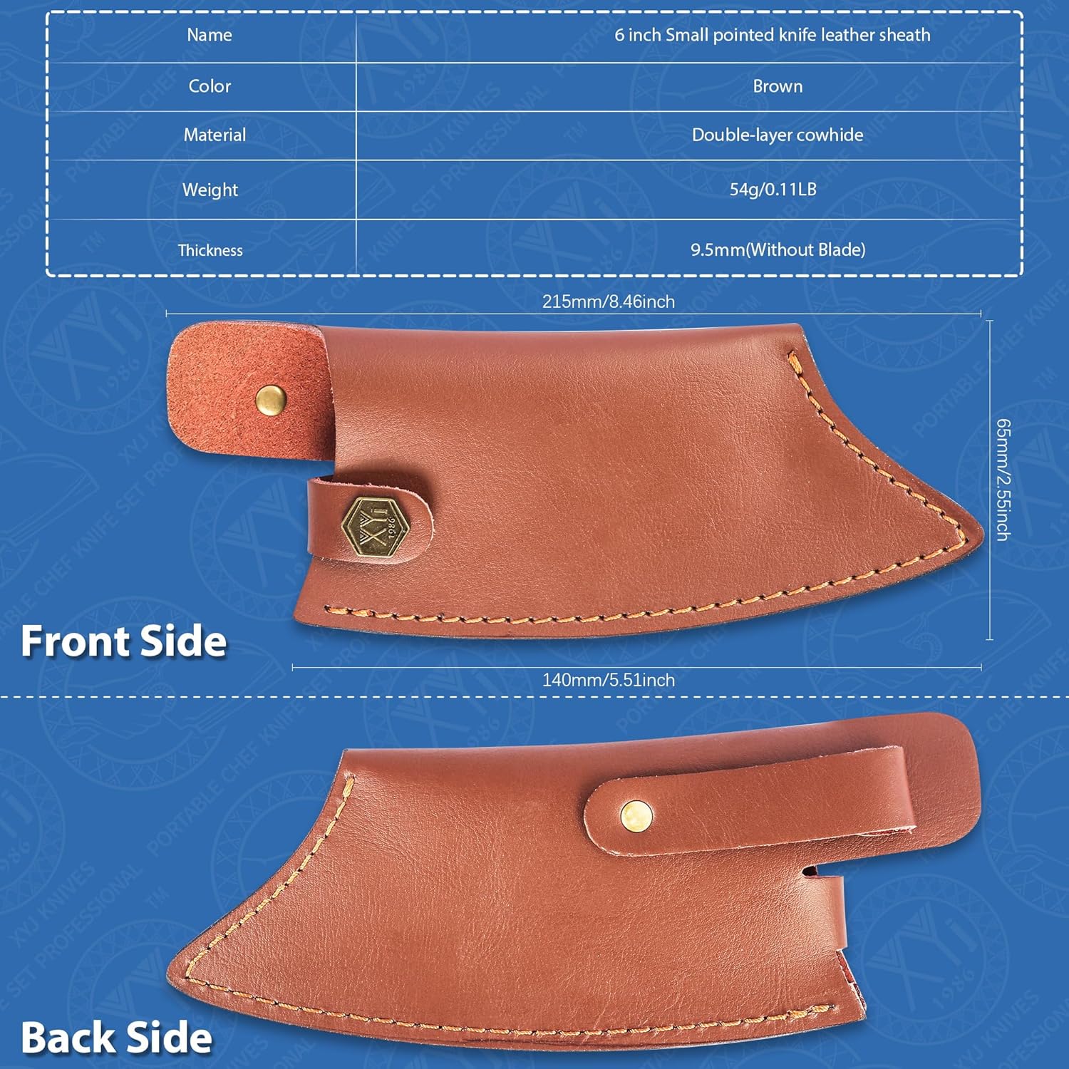 XYJ Leather Sheath Perfect Protection for 6-Inch Chef Knives