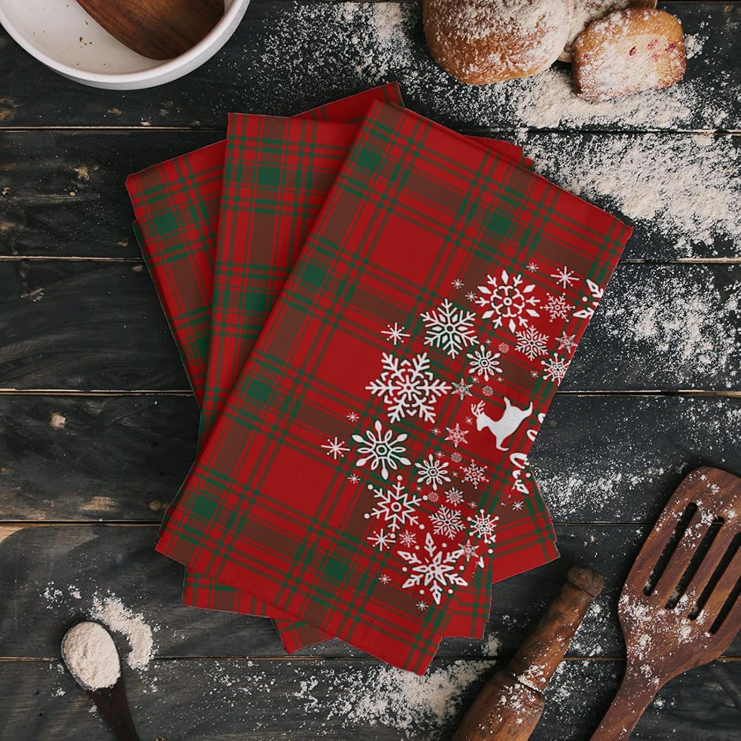 ZOE GARDEN Snowflake Kitchen Towels 2-PC