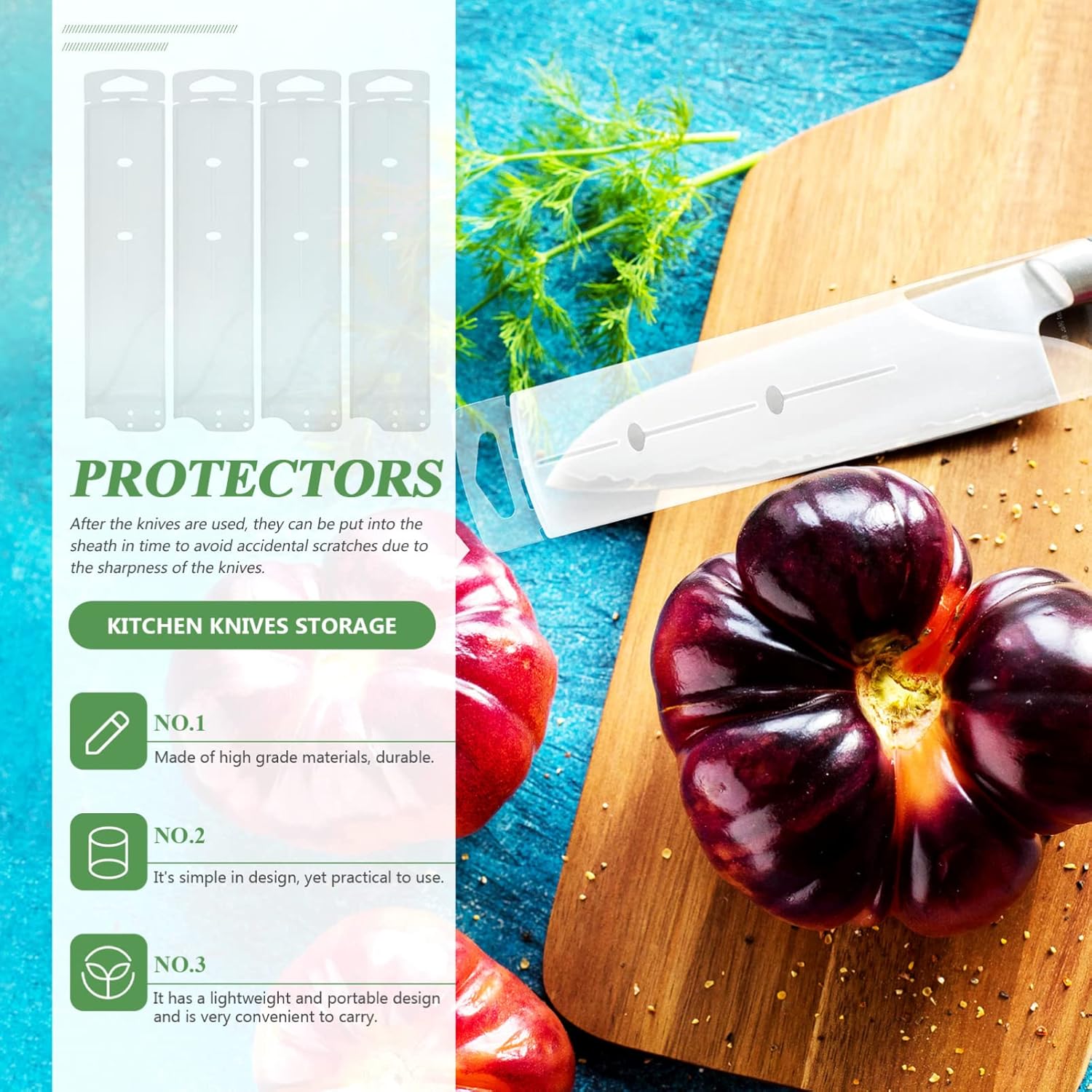 Luxshiny 4pcs Universal Knife Guards Case Protector