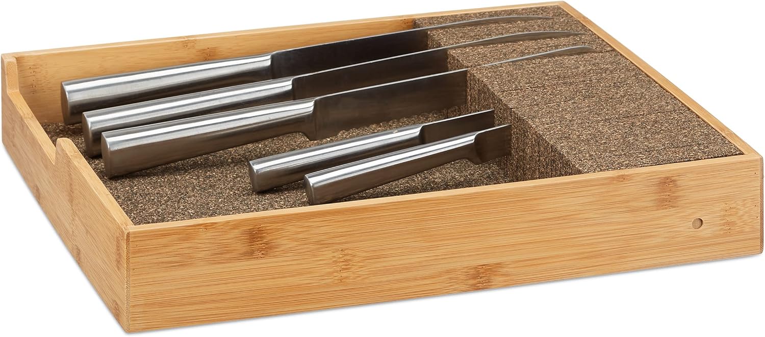 RelaxDays Natural Bamboo Block Organizer