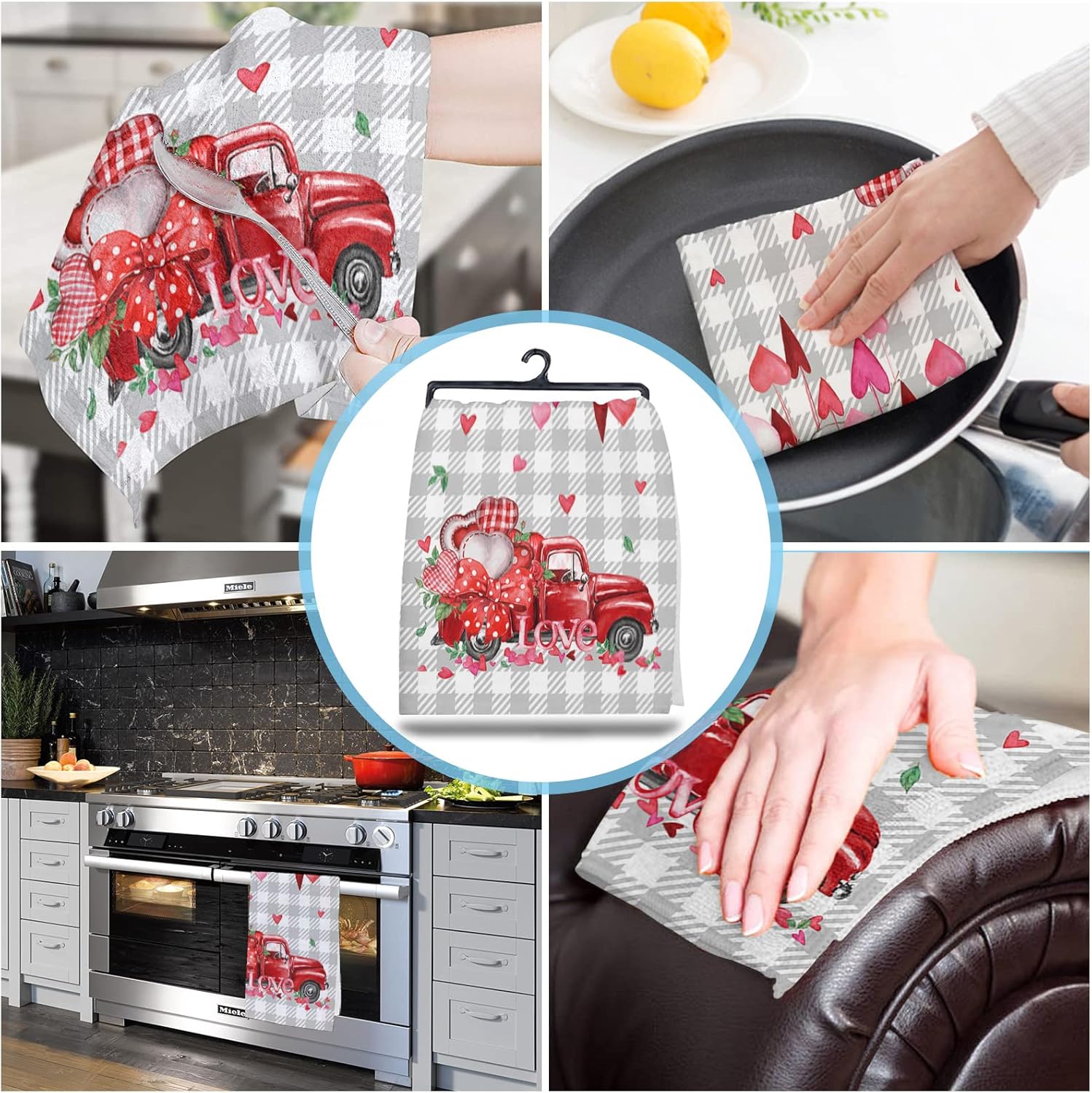 Perfect Valentines Truck Kitchen Towels - Soft Absorbent 18x28