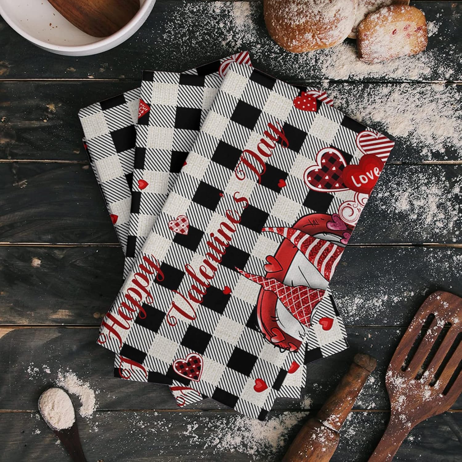 Vivid Plaid Gnomes Kitchen Towels for Modern Living Spaces