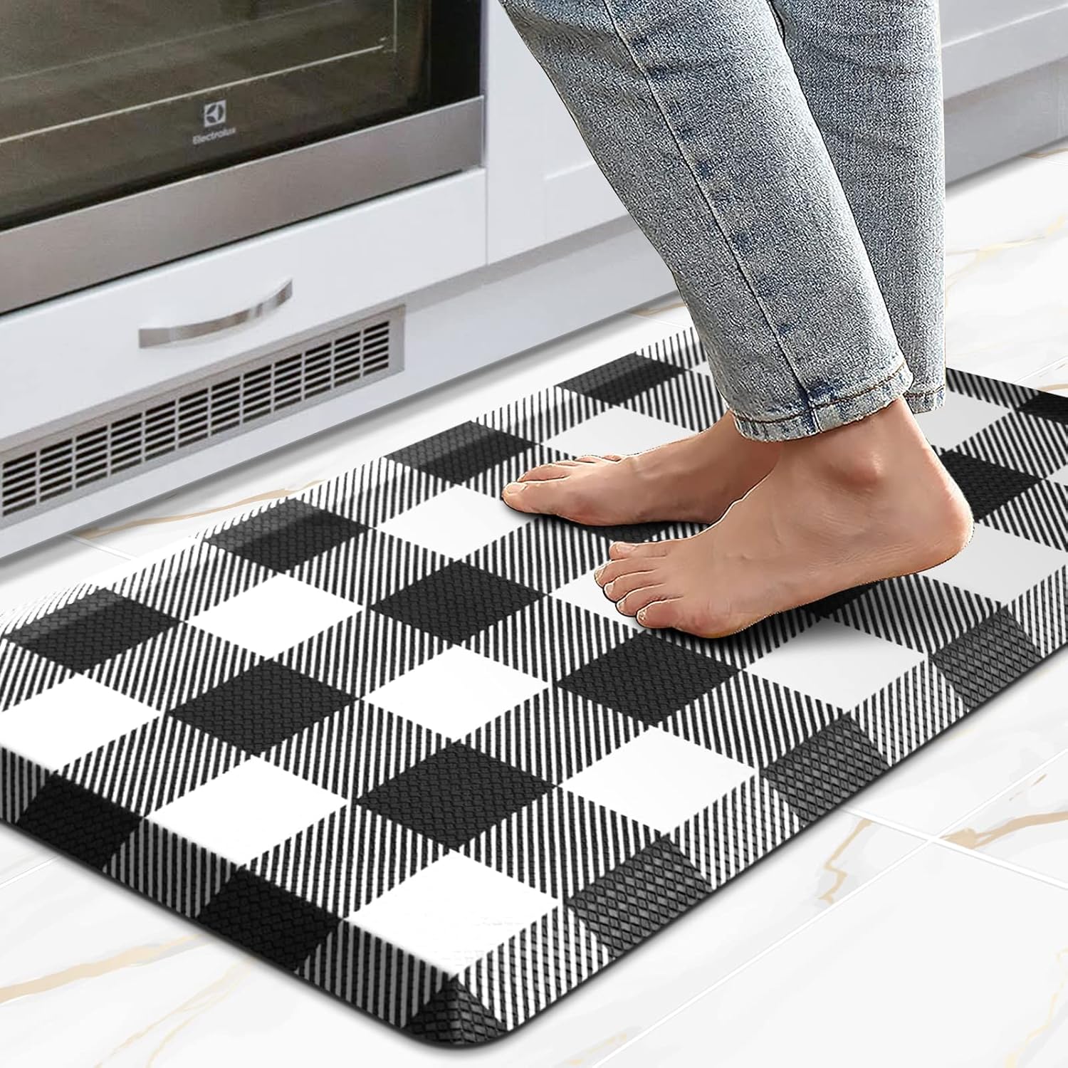 Anti-Fatigue Plaid Kitchen Mat