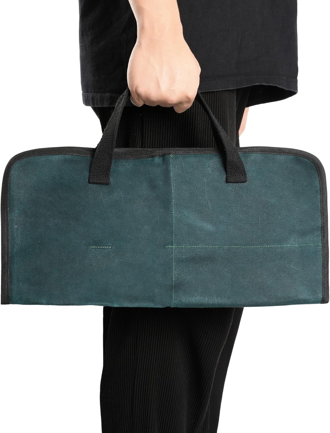 Kaaltisy Chefs Knife Bag - 16OZ Waxed Canvas Knife Holder with 4 Slots