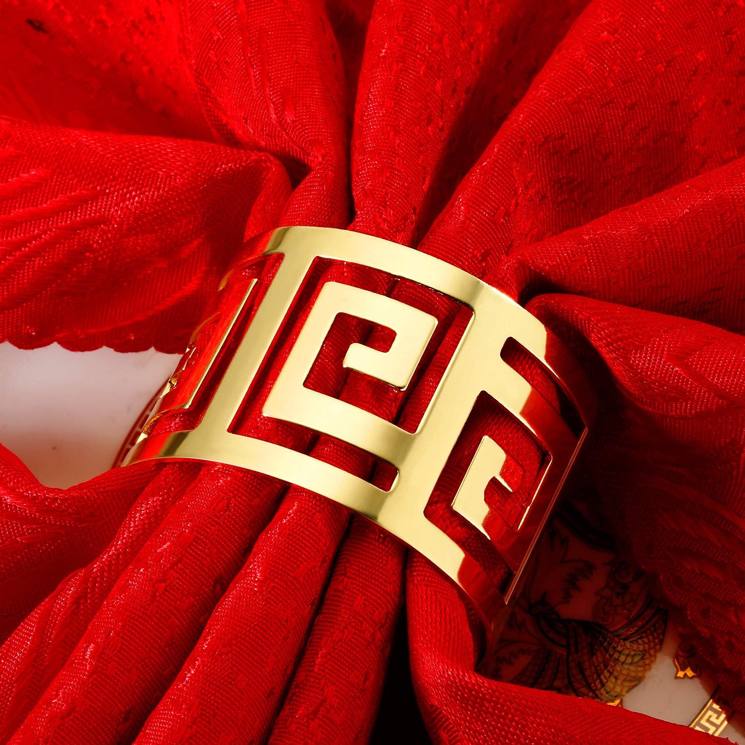 96 Pcs Gold Napkin Rings Elegant Holder Set