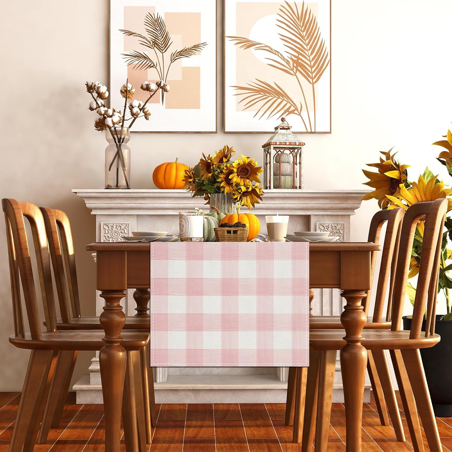 Linen checked tablecloth soft eco-friendly easy to wash multi-use