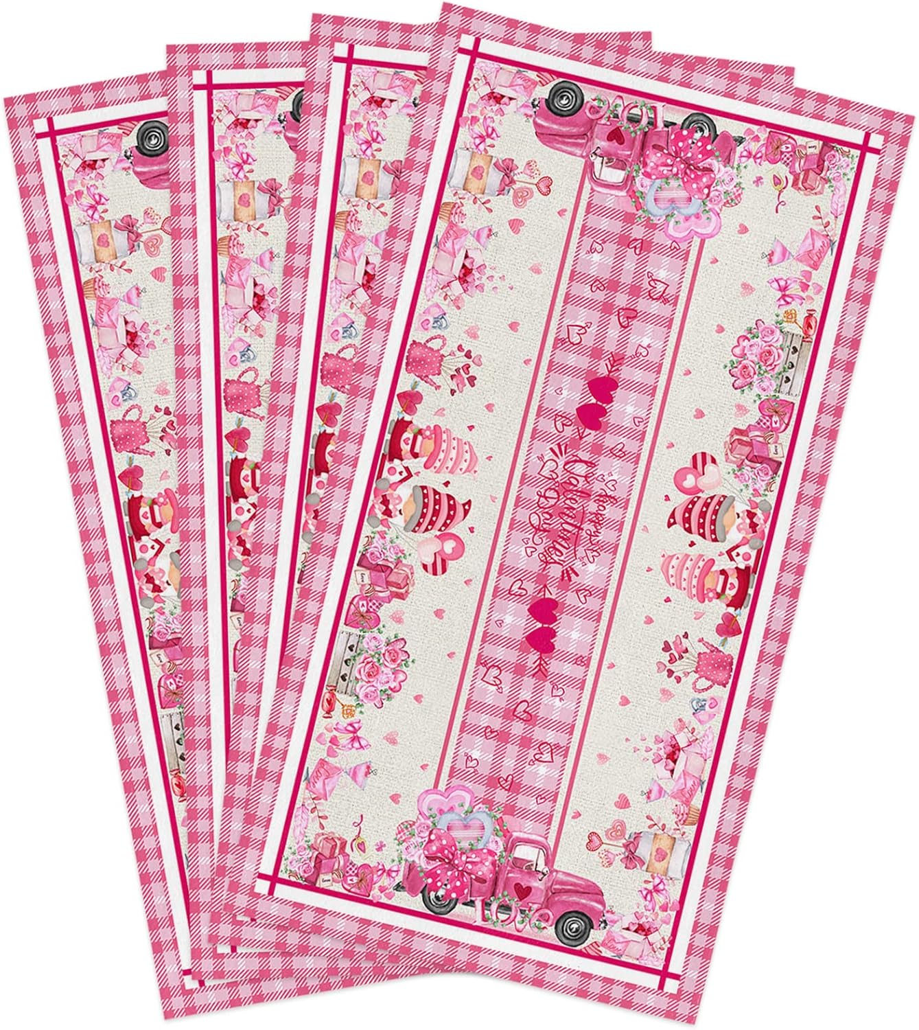 Pink Gnomes Microfiber Kitchen Towels Set