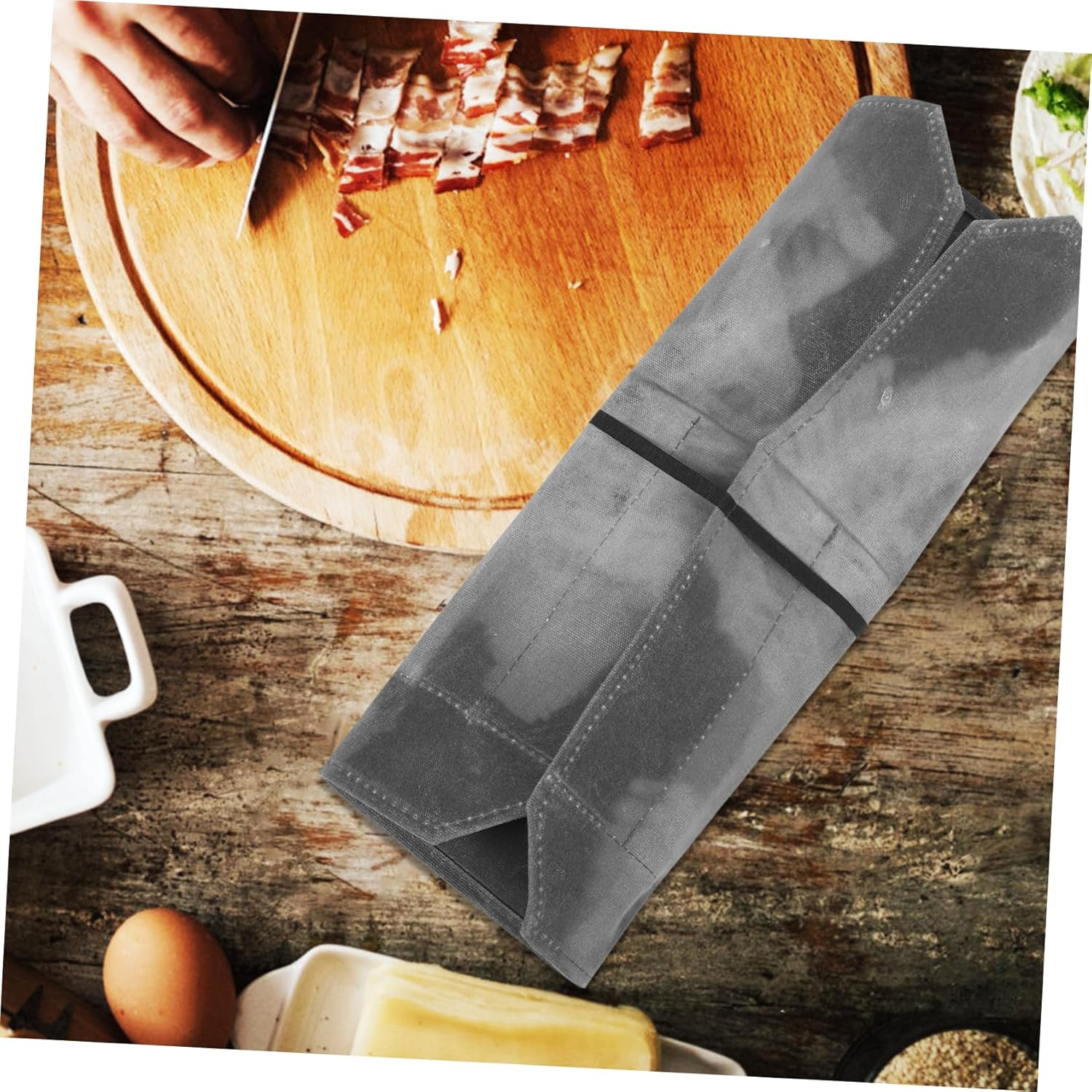 Waxed Canvas Camping Cutlery Organizer