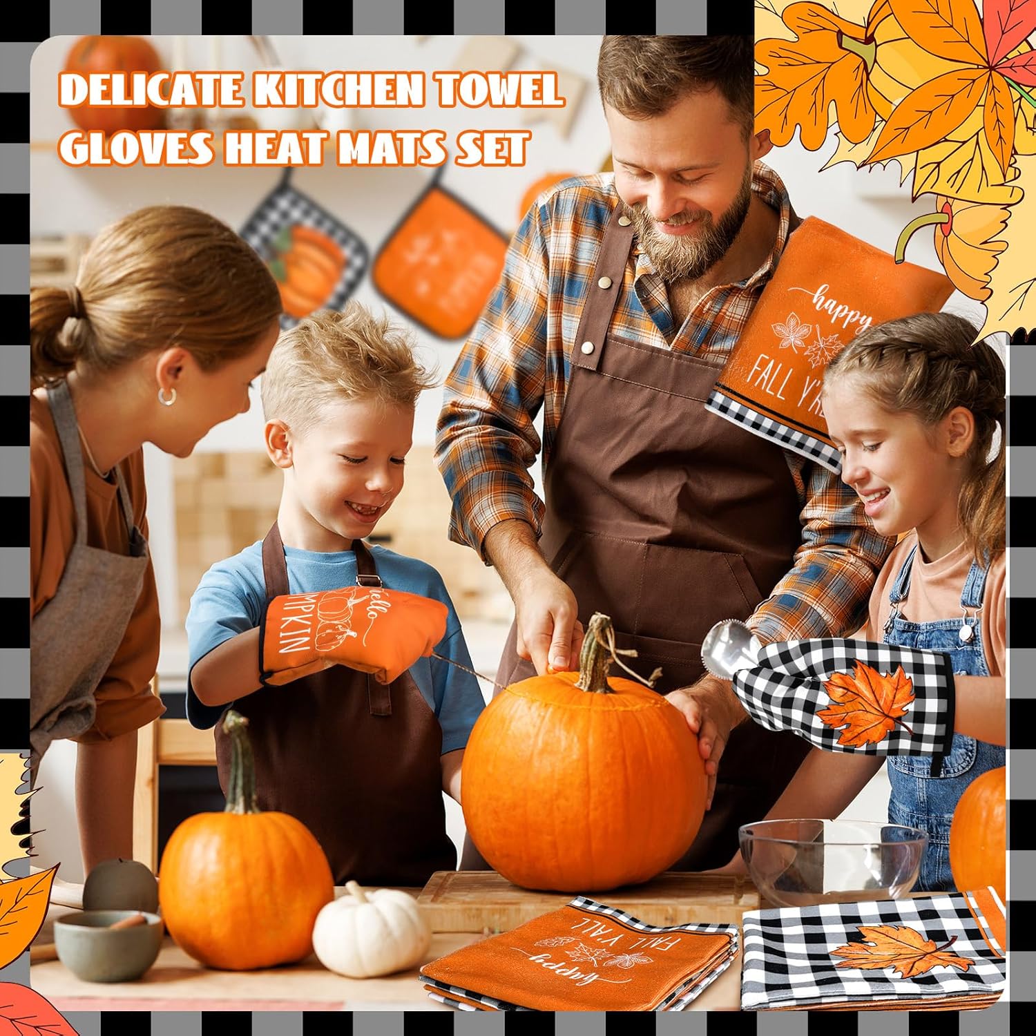 Pickmesh 12-Piece Winter Kitchen Towels and Oven Mitt Set