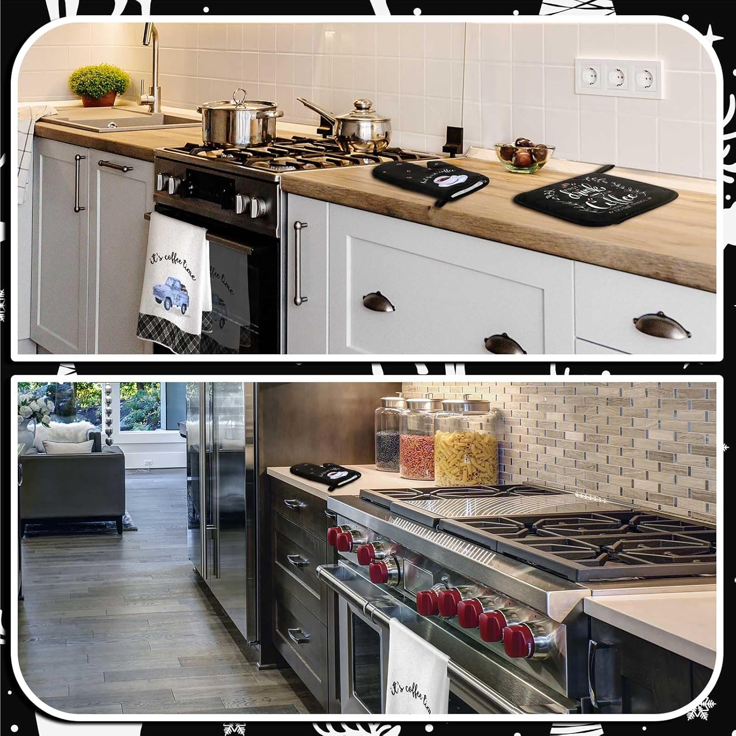 Bencailor 6 Pcs Kitchen Towel and Pot Holder Set