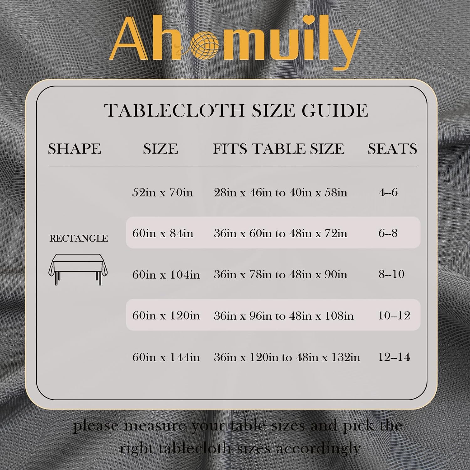 Elegant Checkered Tablecloth for Kitchen and Outdoor 60x84
