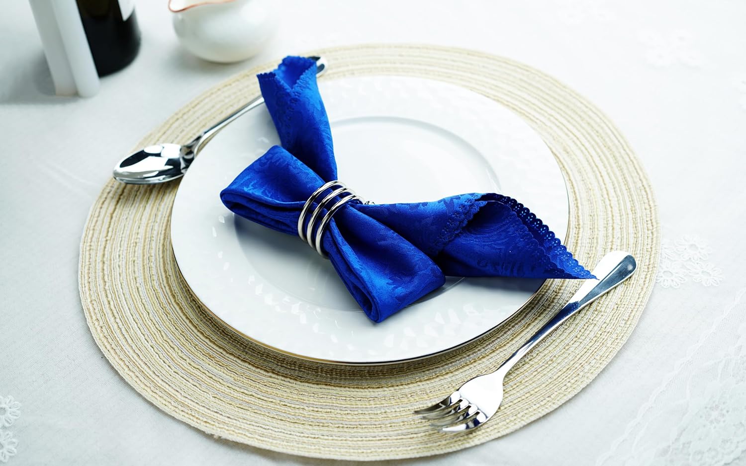 6-Piece Silver Napkin Rings Set for Table Decorations