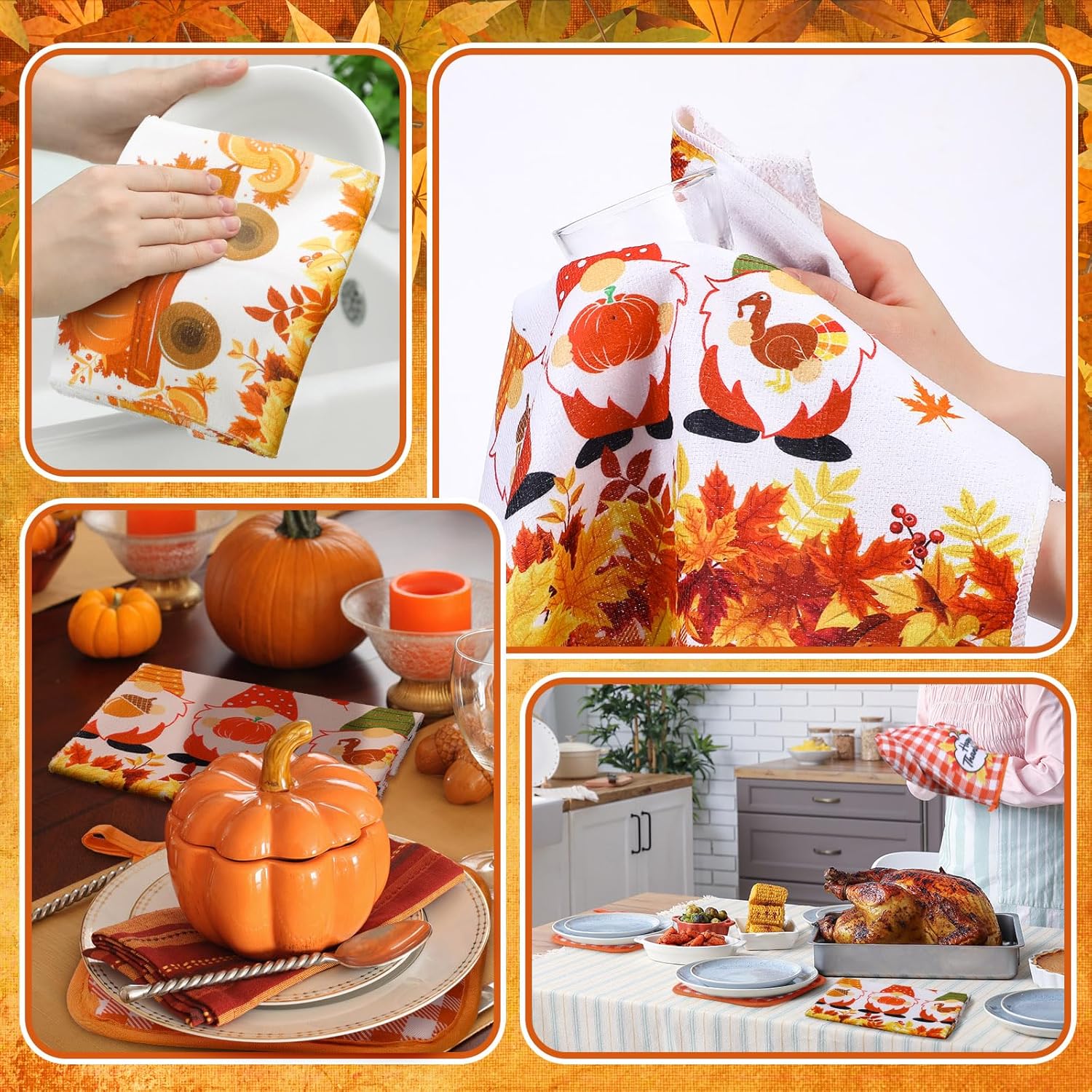Leinuosen 6-Piece Fall Gnome Kitchen Set