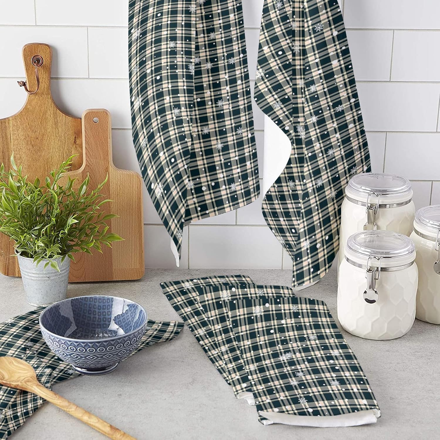 ZOE GARDEN Christmas Snowflake Kitchen Towels