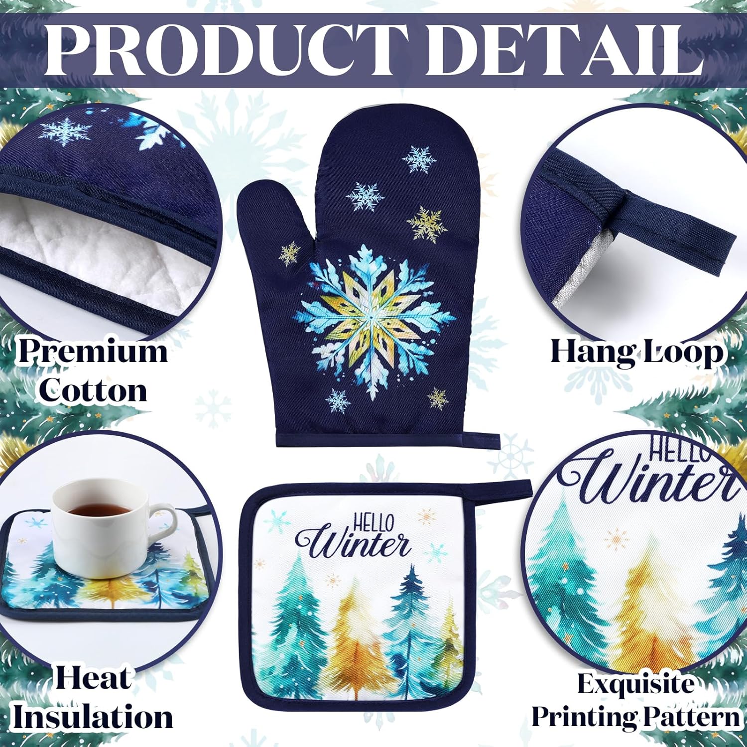 Bencailor 6-Piece Christmas Tree-Themed Kitchen Towels Set