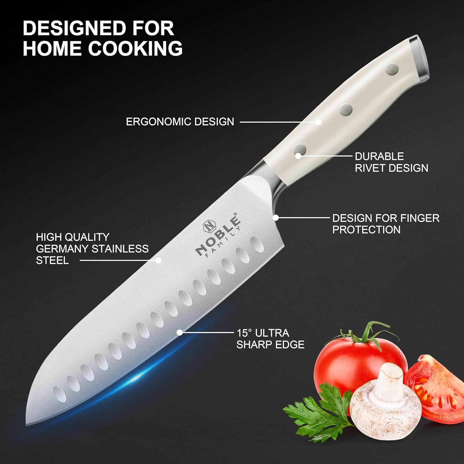 Complete 16-Piece Kitchen Knife Set with Wooden Block