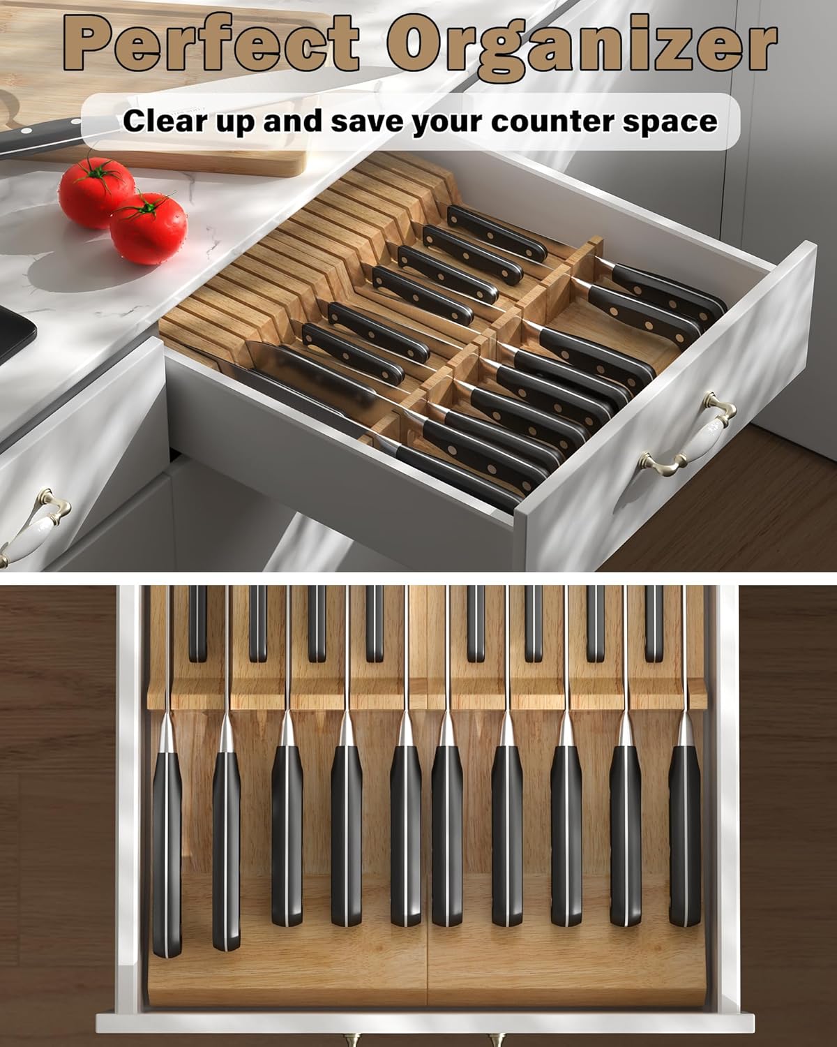 In-Drawer Knife Block Organizer