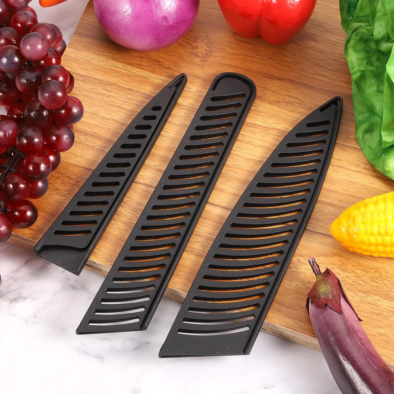 uxcell 4Pcs Black Knife Edge Guards for 95 Kitchen Knives