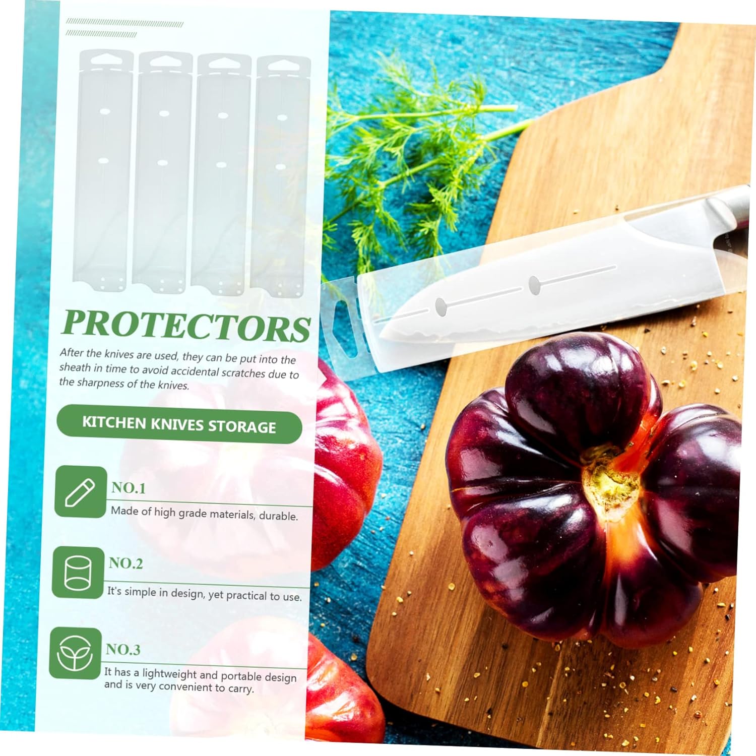 Mikinona 4-Piece Knife Protector Sleeve Protect Your Cooking Invest