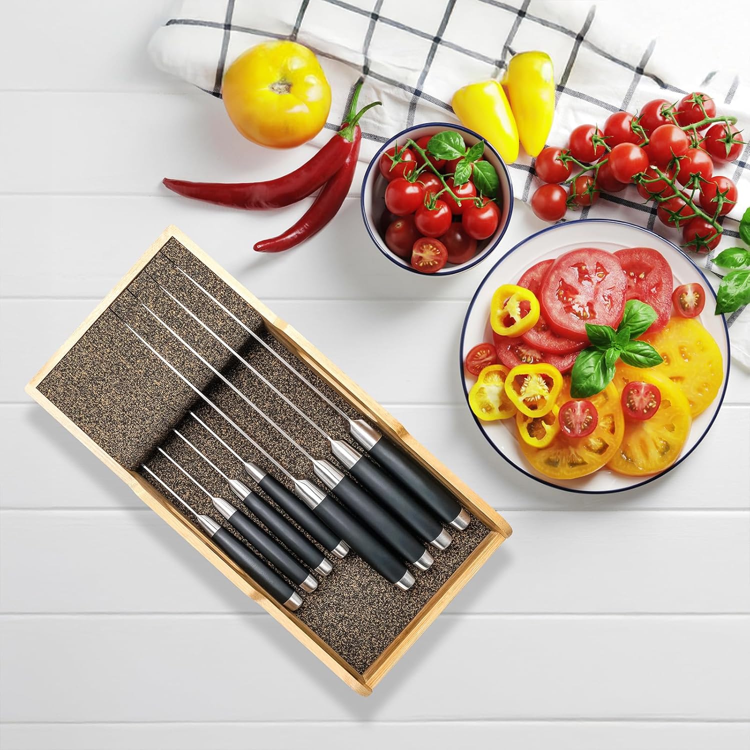 Bamboo Knife Organizer