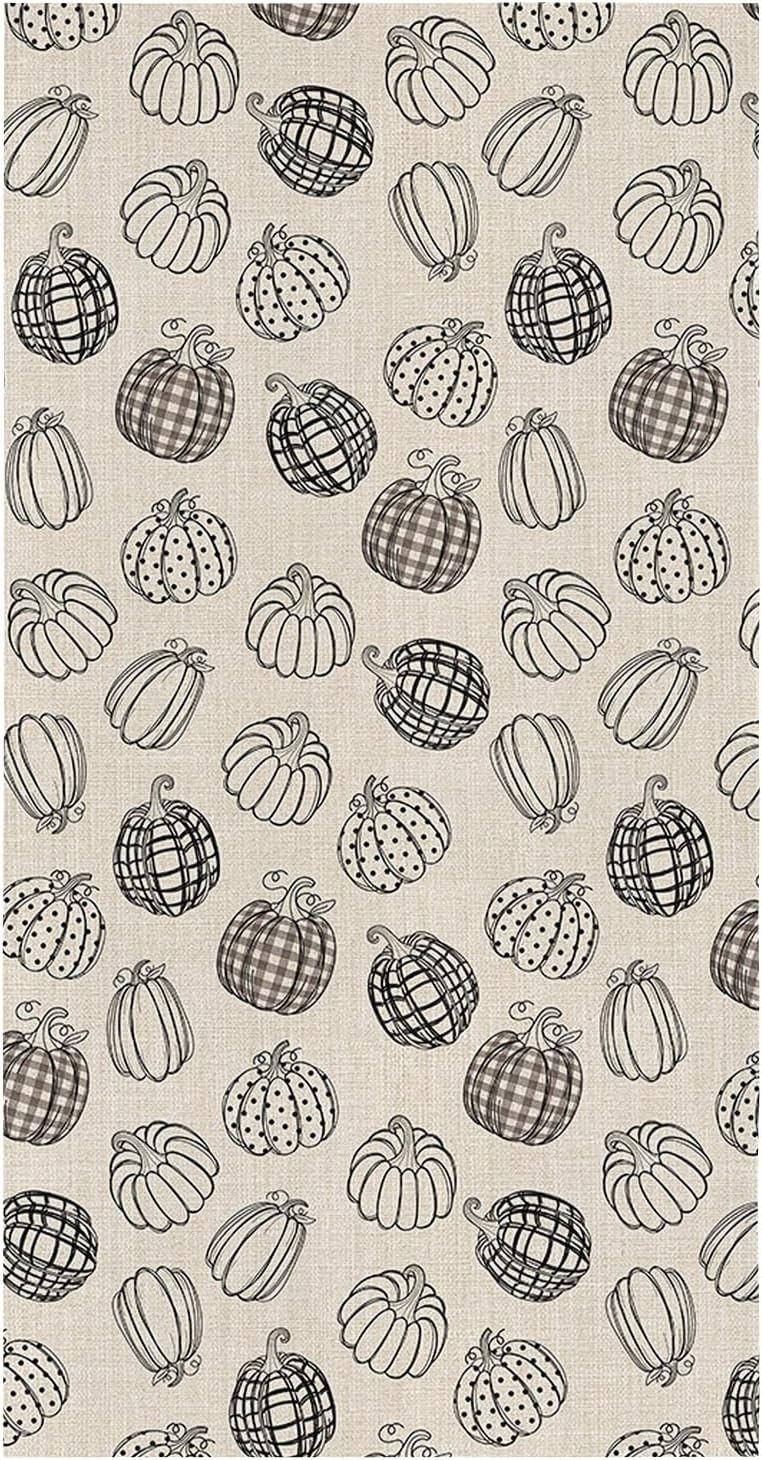 Thanksgiving Bohemia Kitchen Towels Black Dot Plaid Pumpkins 18x28 Dish Towels Dish Cloths