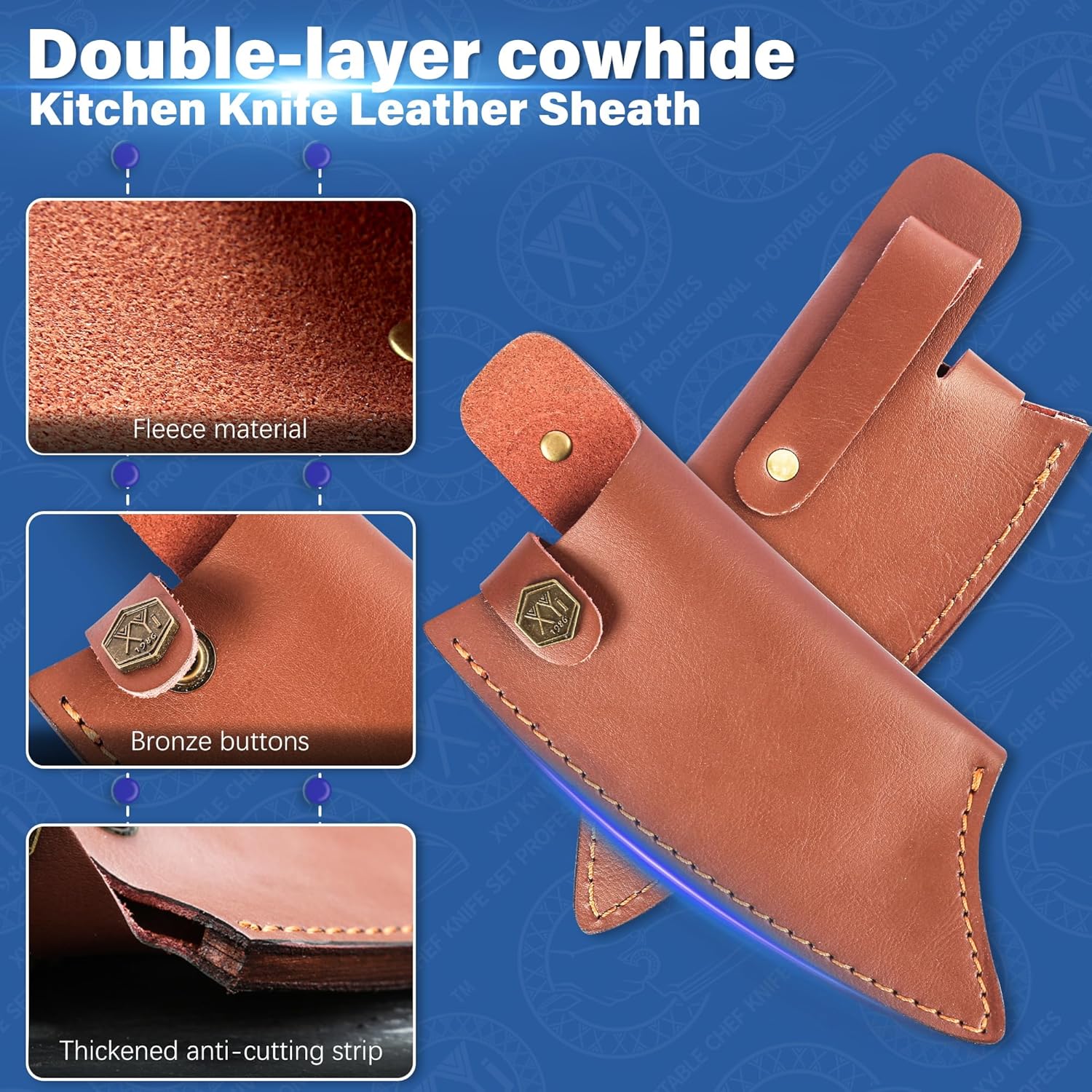 XYJ Leather Sheath Perfect Protection for 6-Inch Chef Knives