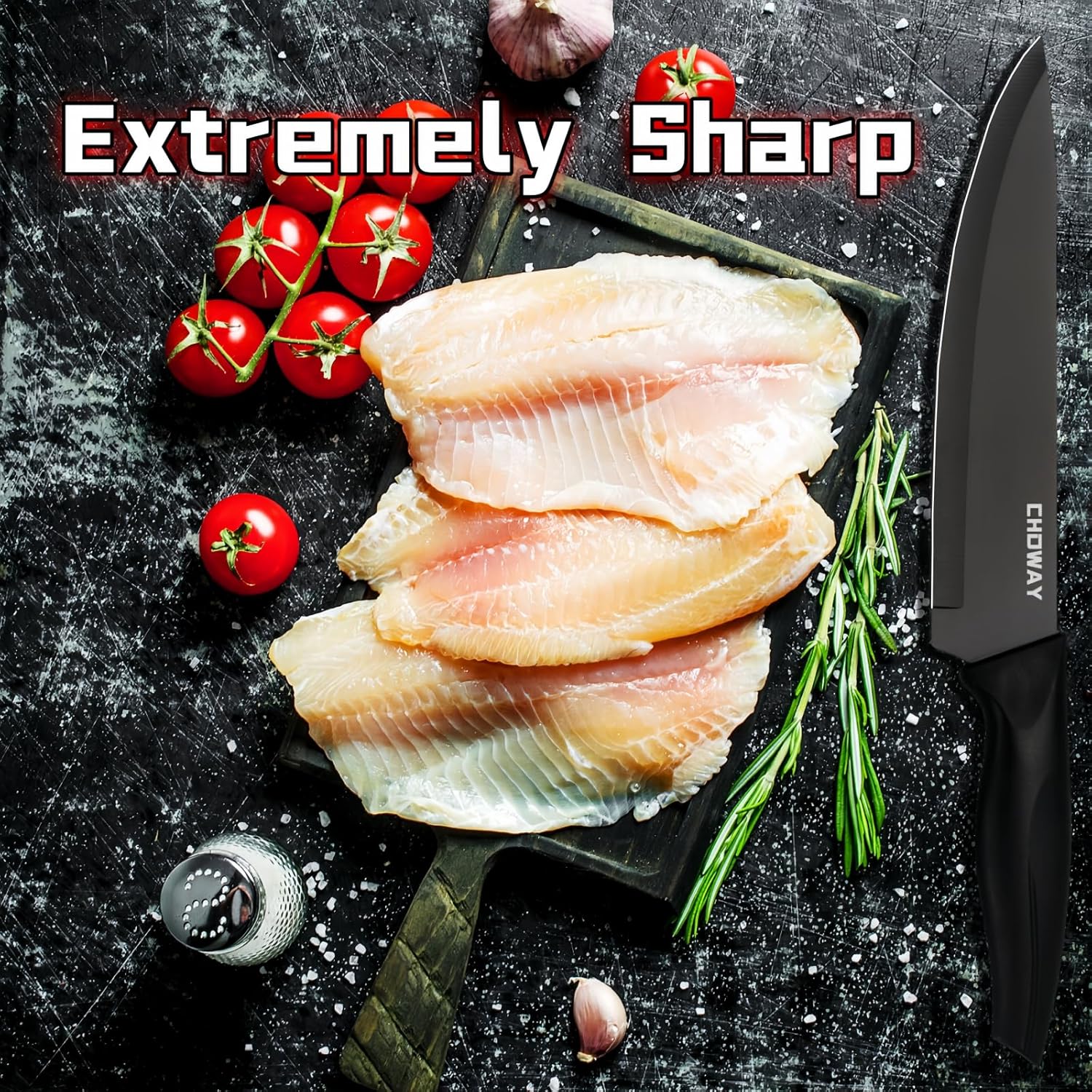 CHOWAY 14-Piece Knife Set with Storage Block