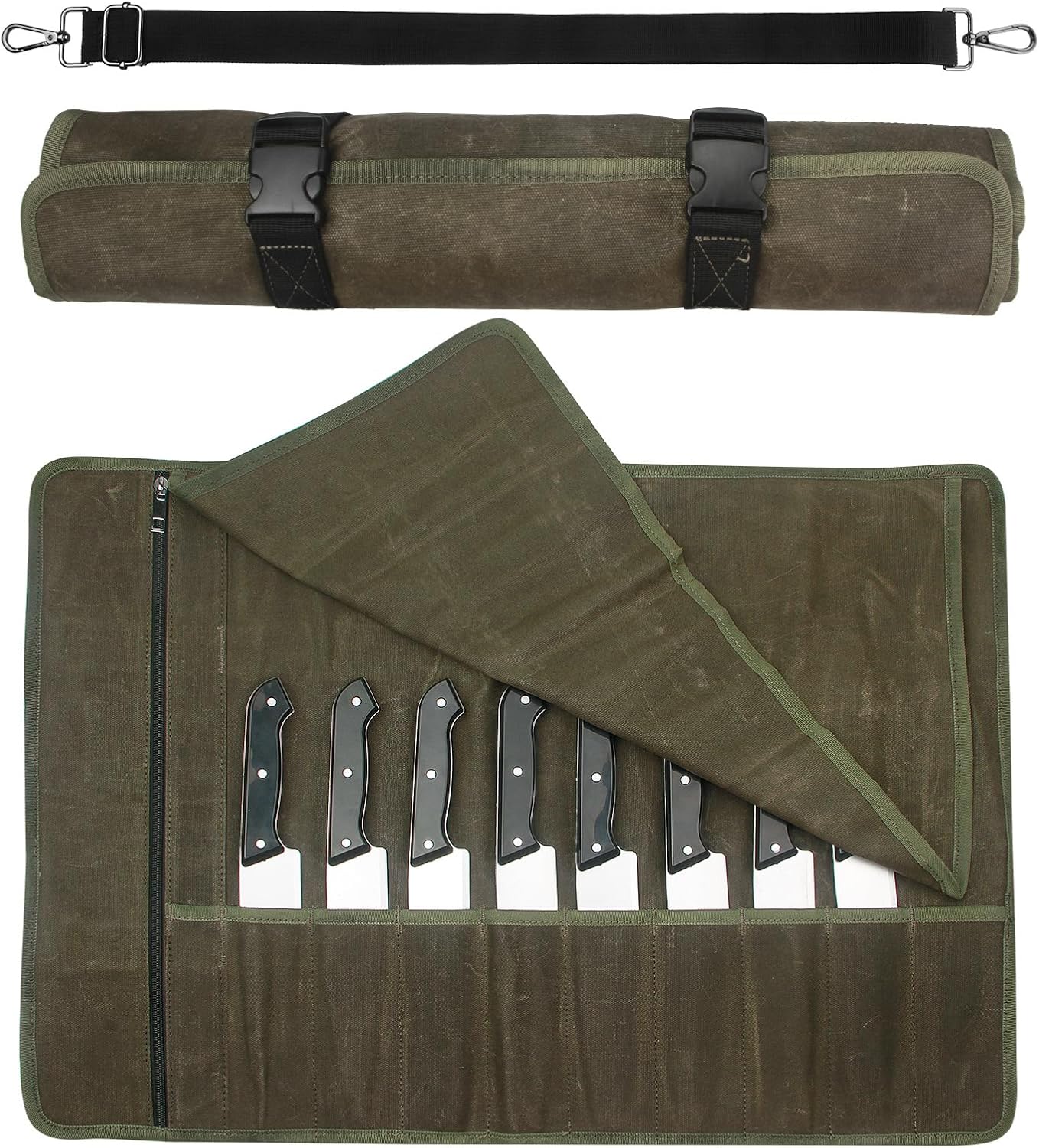 QEES Durable Chefs Knife Roll Bag