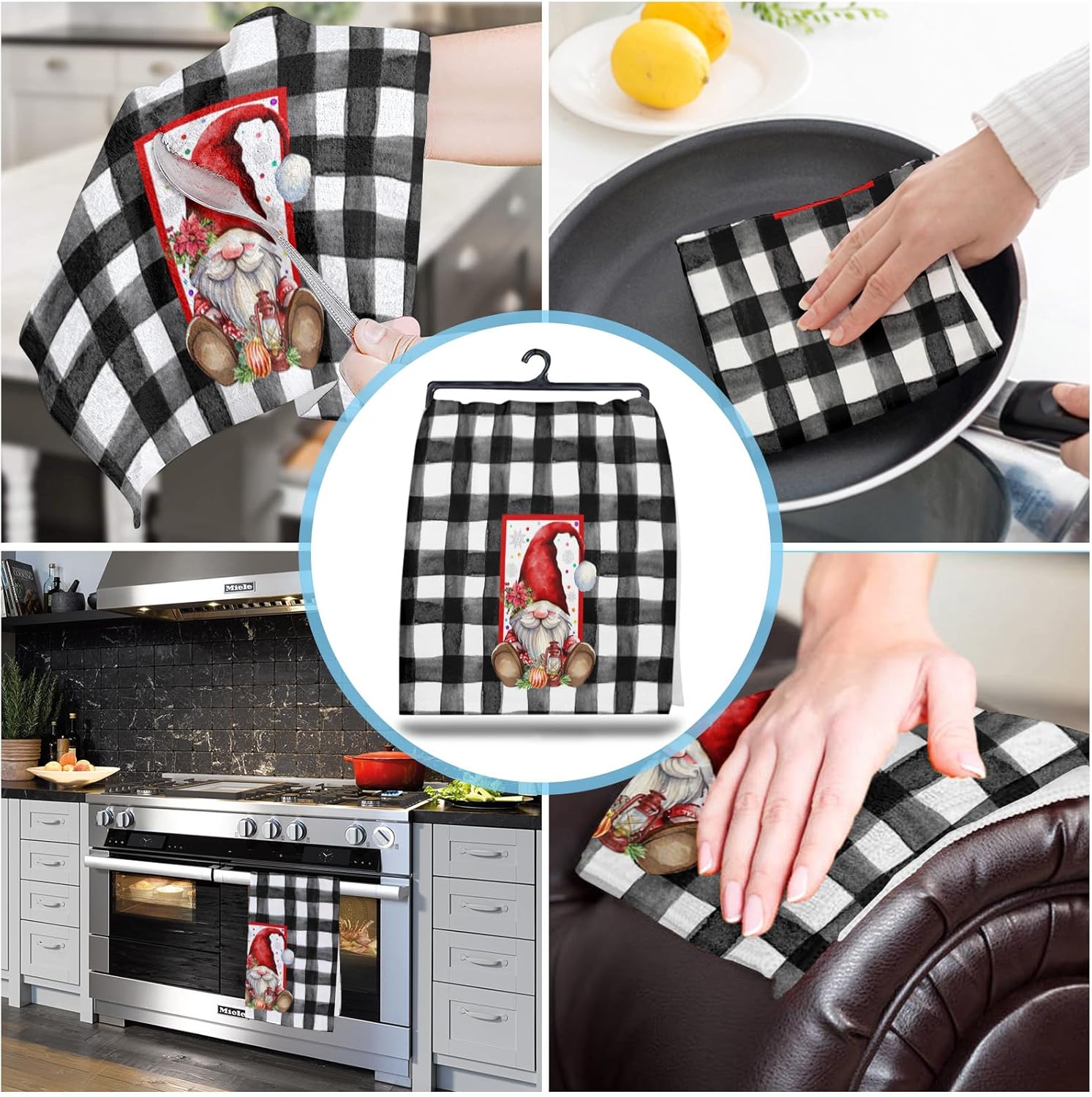 ZOE GARDEN Christmas Gnomes Kitchen Towels