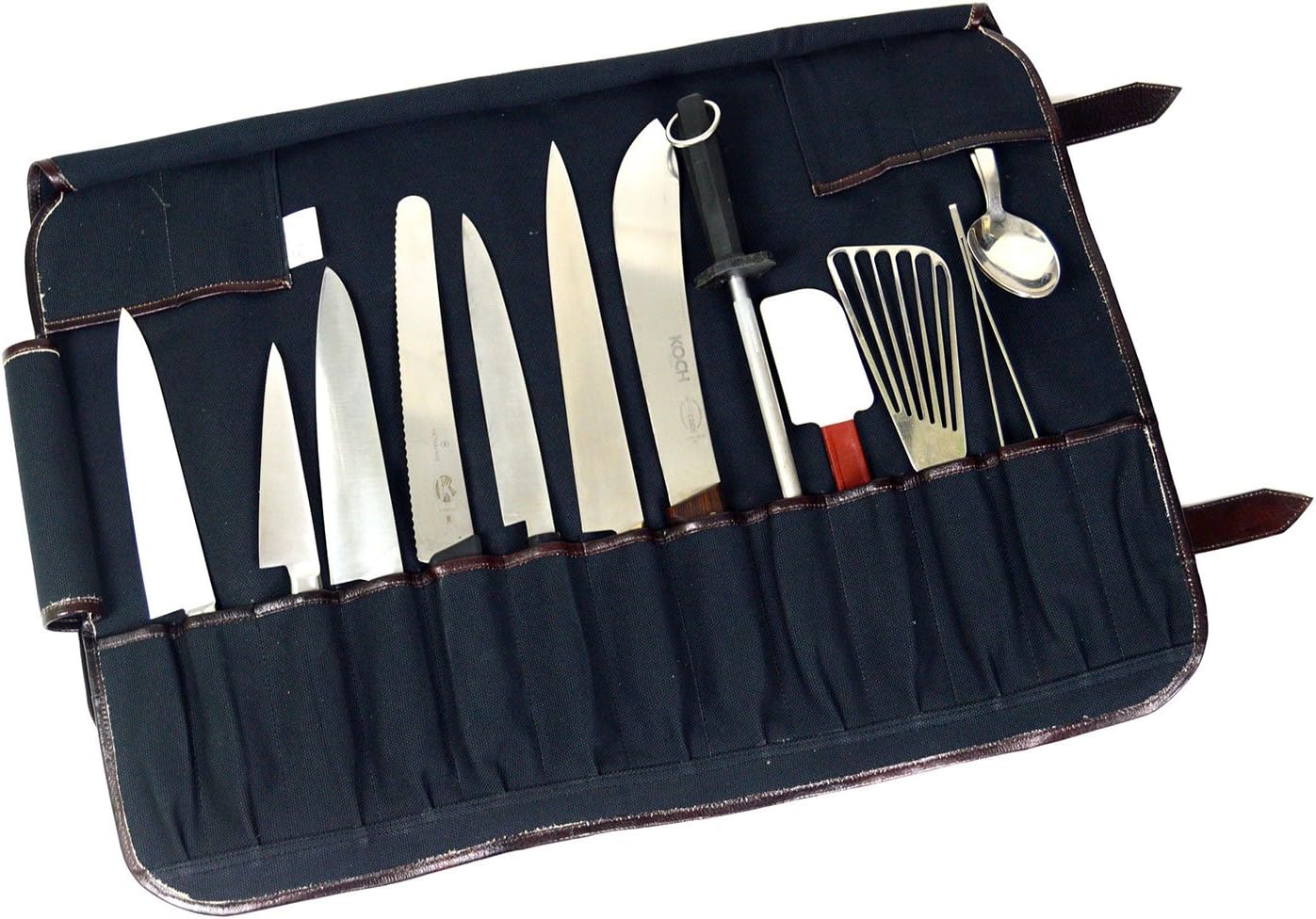 Boldric Orange Canvas 17-Piece Knife Bag for Professionals