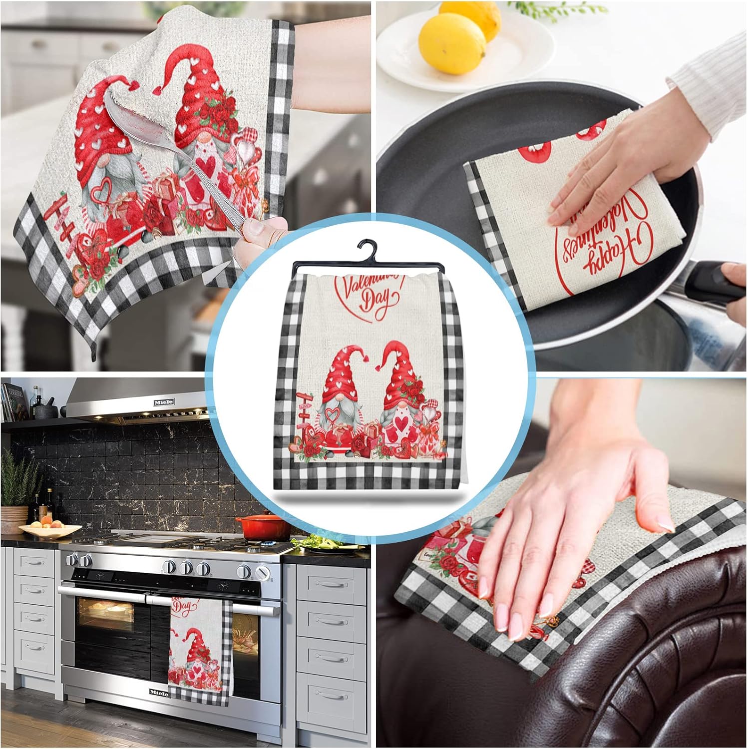 Rustic Love Gnomes Kitchen Towels