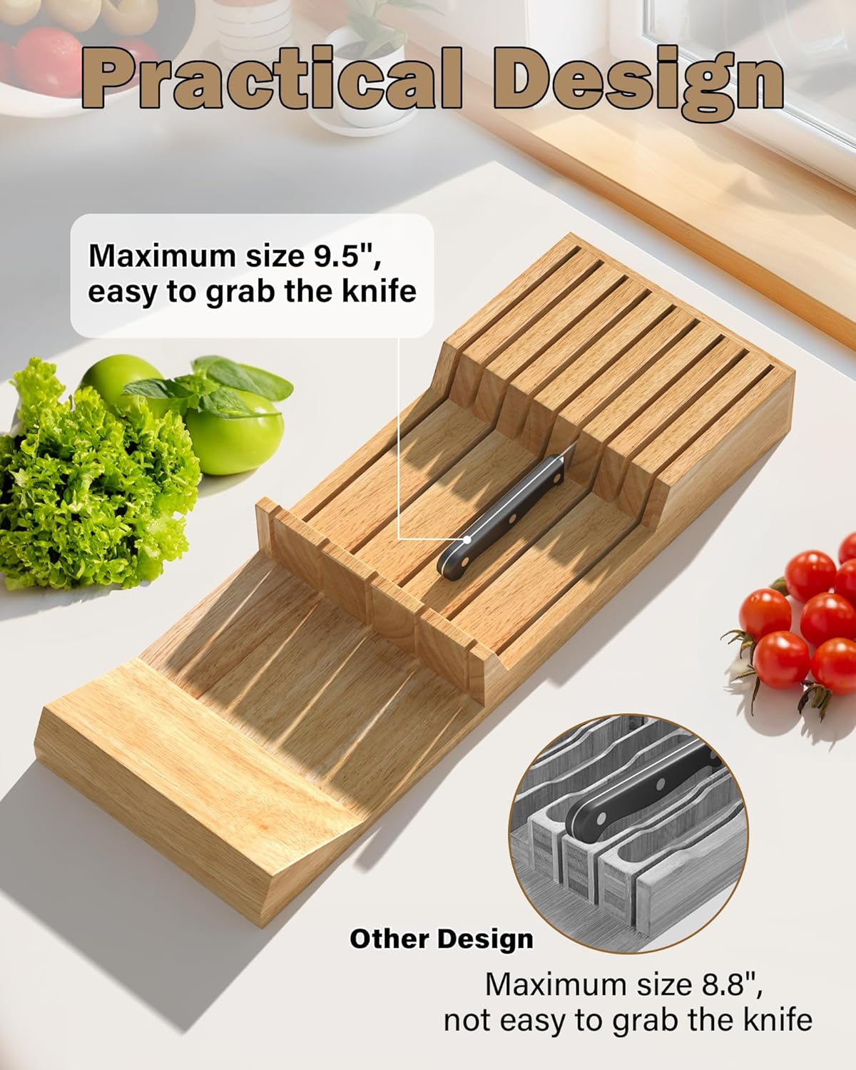 In-Drawer Knife Block Organizer