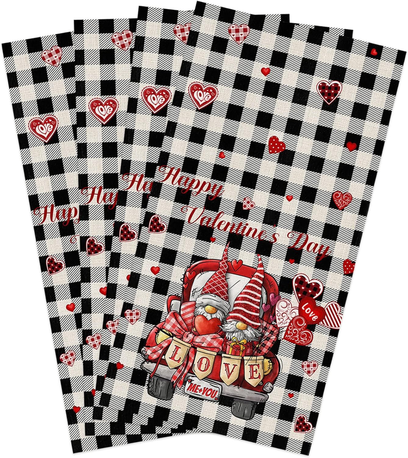 Vivid Plaid Gnomes Kitchen Towels for Modern Living Spaces